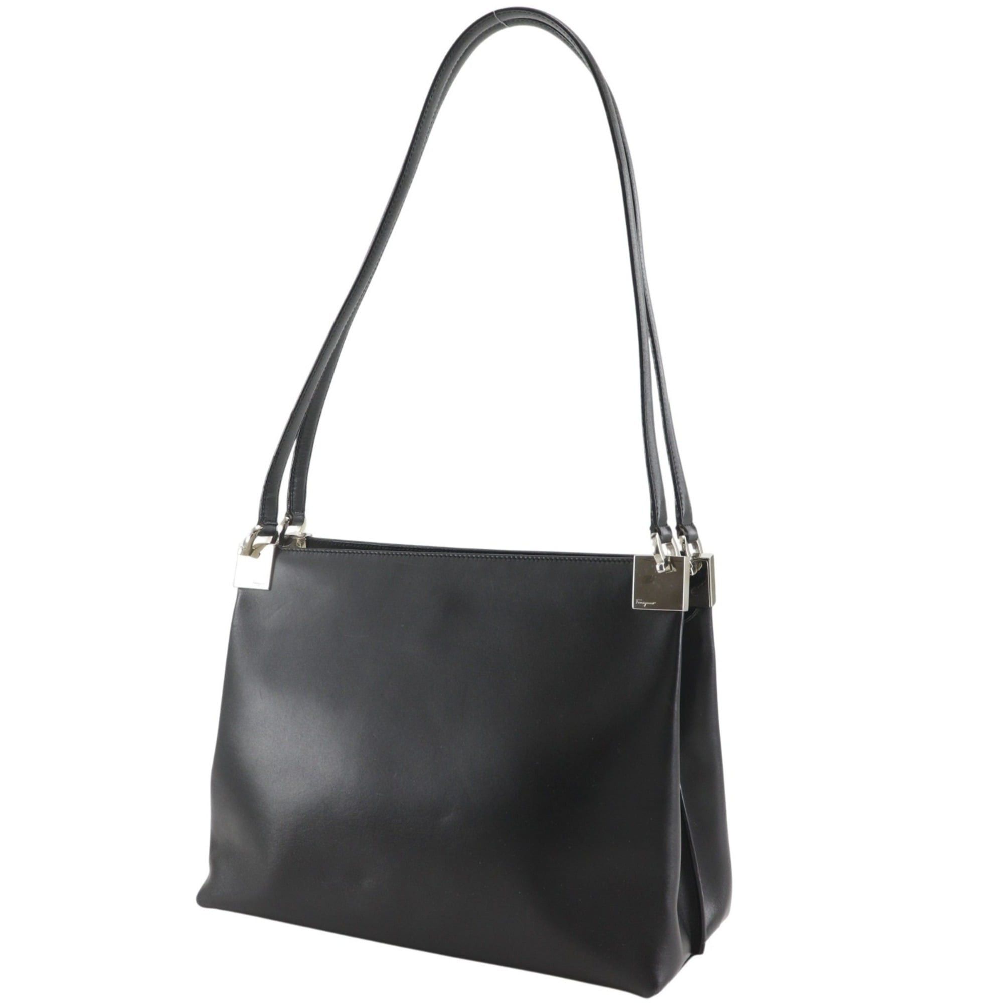 Salvatore Ferragamo Salvatore Ferragamo Gancini Tote Bag EF-21 9641 Leather Black A5 Women's Size ONE SIZE - 2 Thumbnail