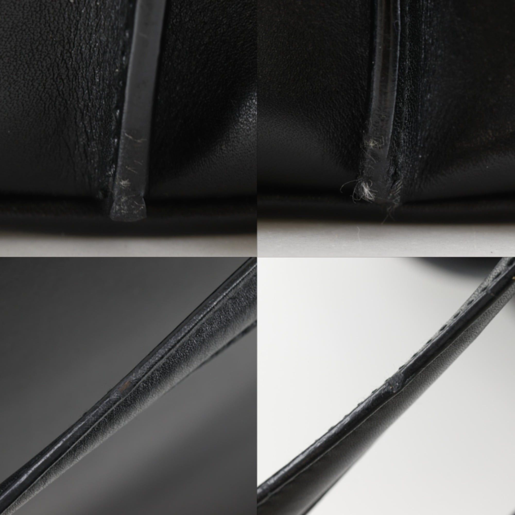Salvatore Ferragamo Salvatore Ferragamo Gancini Tote Bag EF-21 9641 Leather Black A5 Women's Size ONE SIZE - 11 Thumbnail