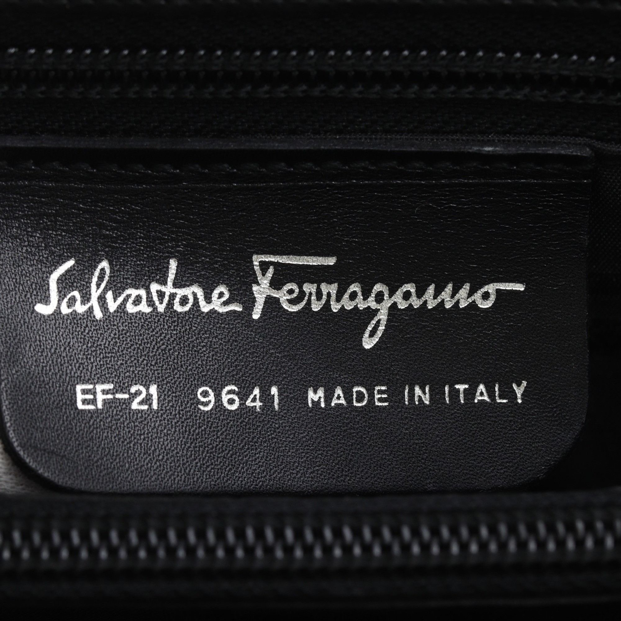 Salvatore Ferragamo Salvatore Ferragamo Gancini Tote Bag EF-21 9641 Leather Black A5 Women's Size ONE SIZE - 19 Thumbnail