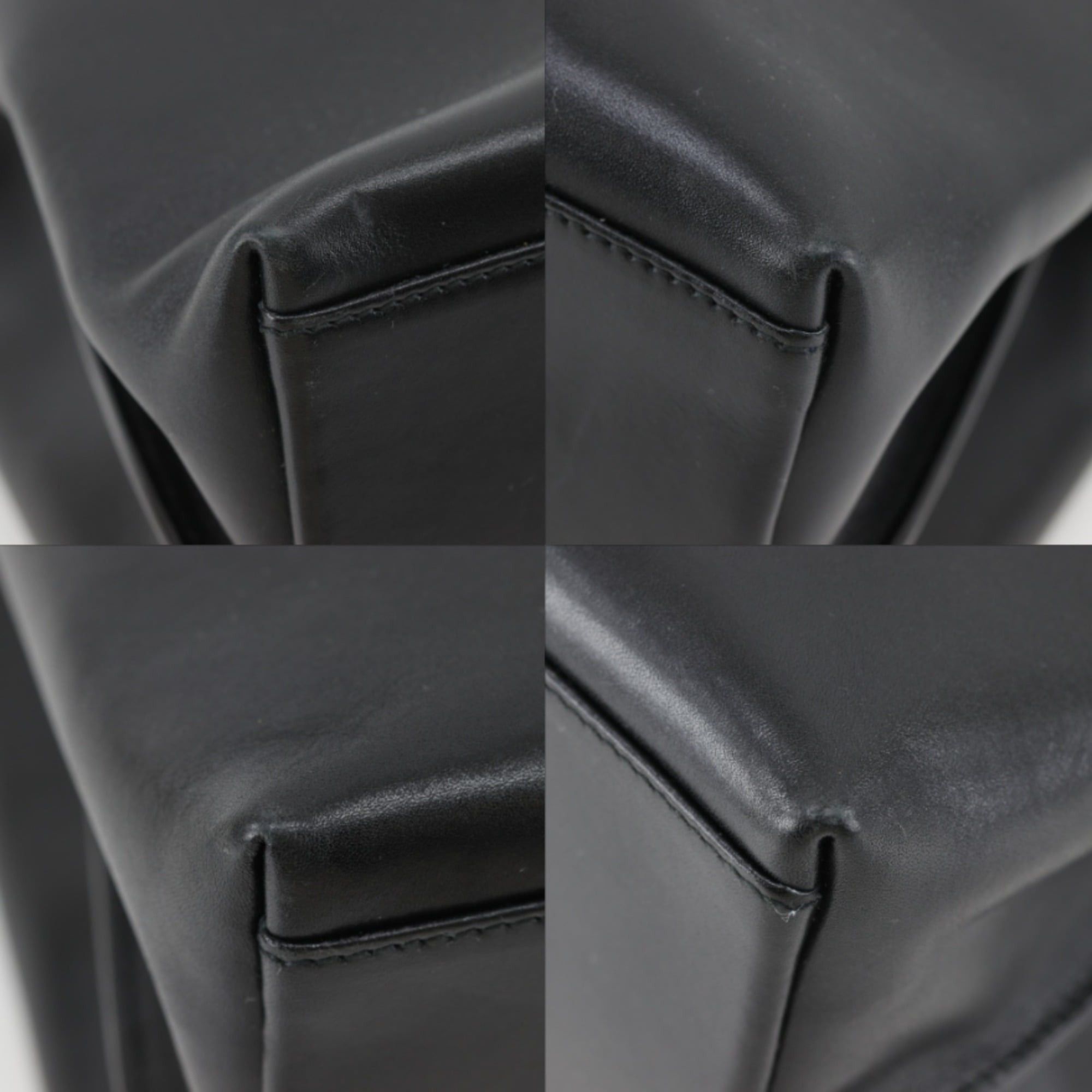 Salvatore Ferragamo Salvatore Ferragamo Gancini Tote Bag EF-21 9641 Leather Black A5 Women's Size ONE SIZE - 4 Thumbnail