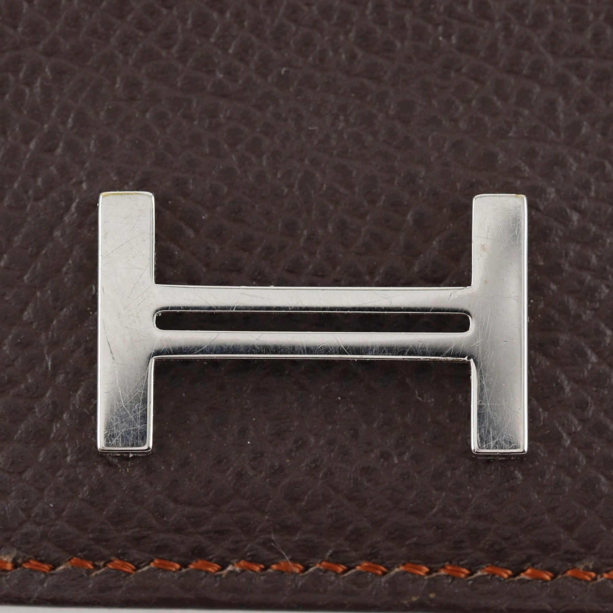 Hermes Hermes Bearn Soufflé Long Wallet, Bicolor, Veau Epsom Leather, 2009 Model, Brown/Silver Hardware, Size M, Belt Buckle, Unisex Size ONE SIZE - 16 Thumbnail