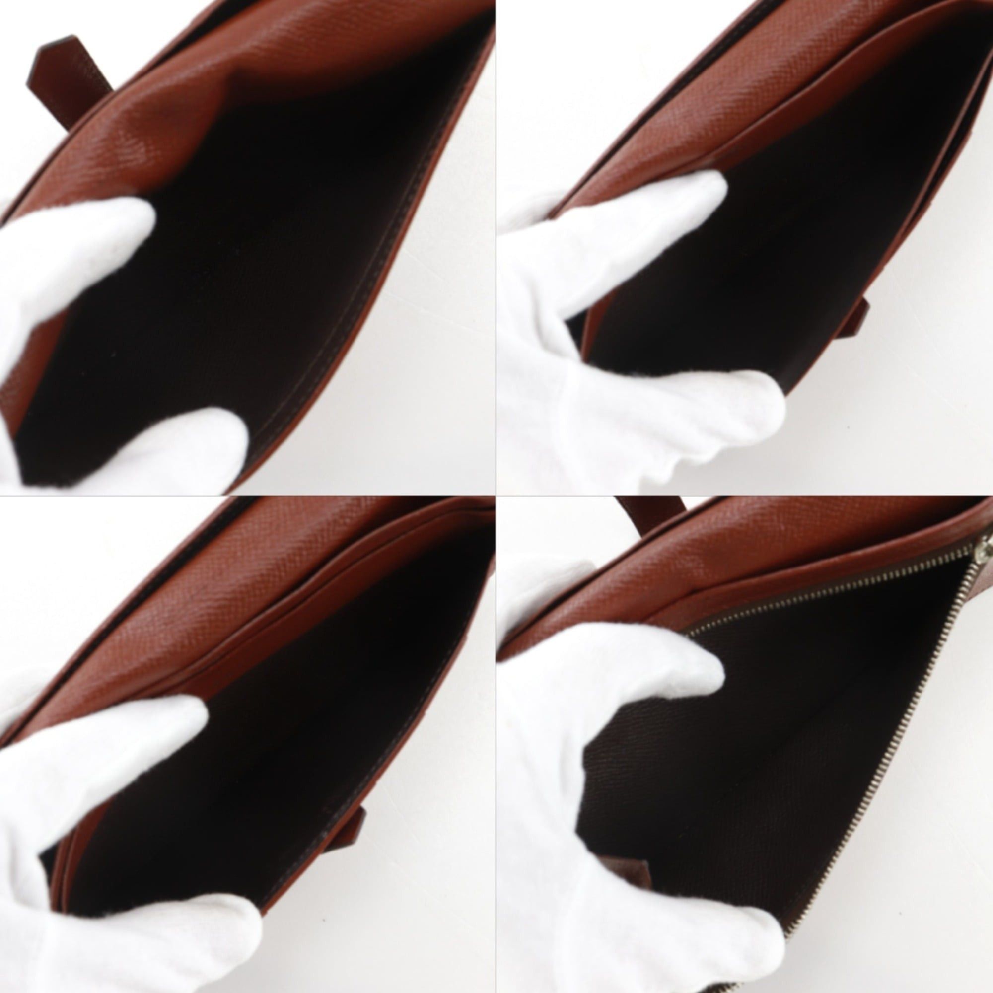 Hermes Hermes Bearn Soufflé Long Wallet, Bicolor, Veau Epsom Leather, 2009 Model, Brown/Silver Hardware, Size M, Belt Buckle, Unisex Size ONE SIZE - 7 Thumbnail