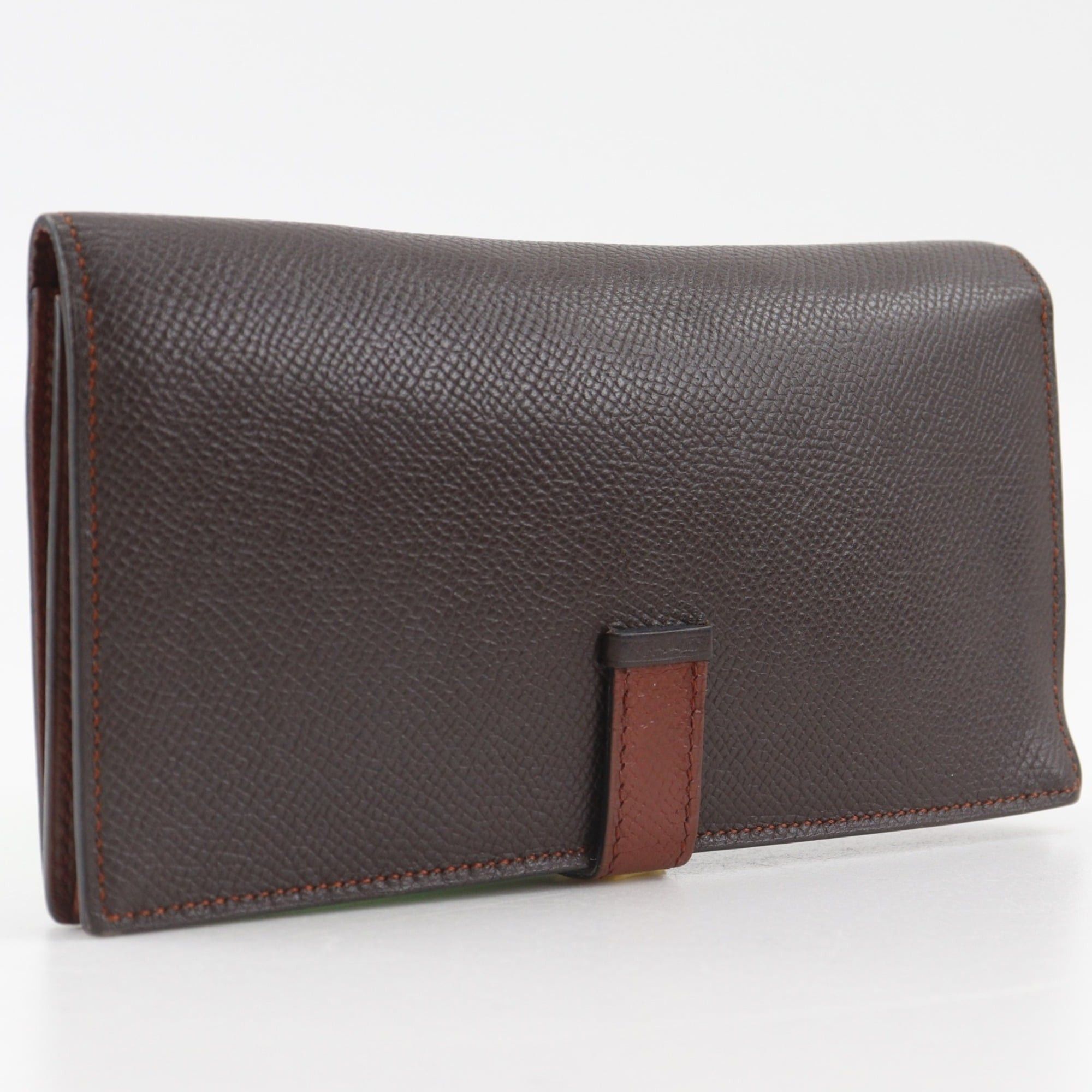 Hermes Hermes Bearn Soufflé Long Wallet, Bicolor, Veau Epsom Leather, 2009 Model, Brown/Silver Hardware, Size M, Belt Buckle, Unisex Size ONE SIZE - 3 Thumbnail