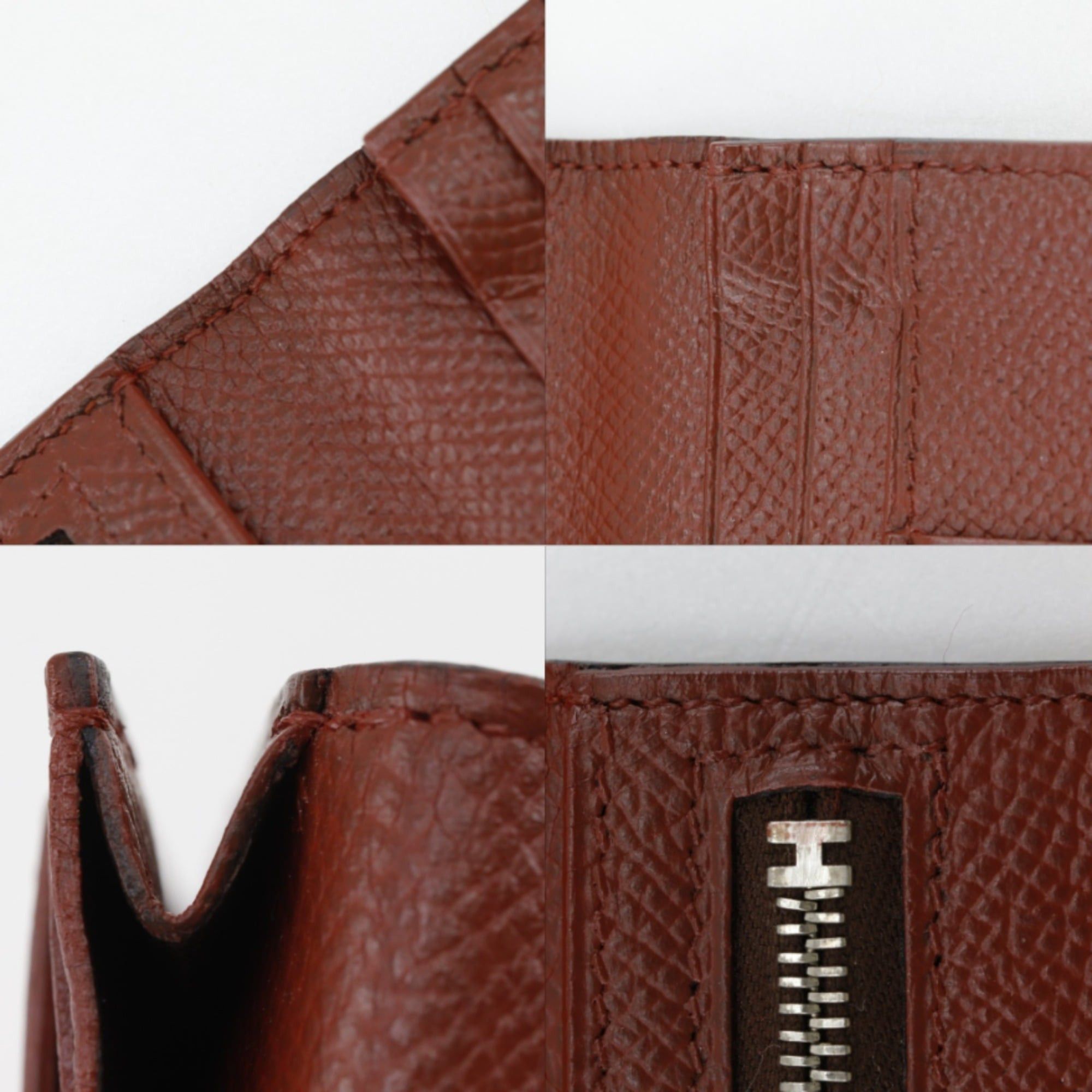 Hermes Hermes Bearn Soufflé Long Wallet, Bicolor, Veau Epsom Leather, 2009 Model, Brown/Silver Hardware, Size M, Belt Buckle, Unisex Size ONE SIZE - 11 Thumbnail