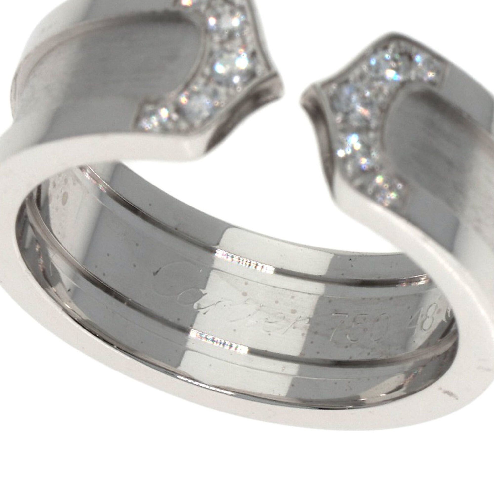 Cartier Cartier C2 Ring SM Diamond #48 Ring, 18K White Gold, Women's, CARTIER Size ONE SIZE - 5 Thumbnail
