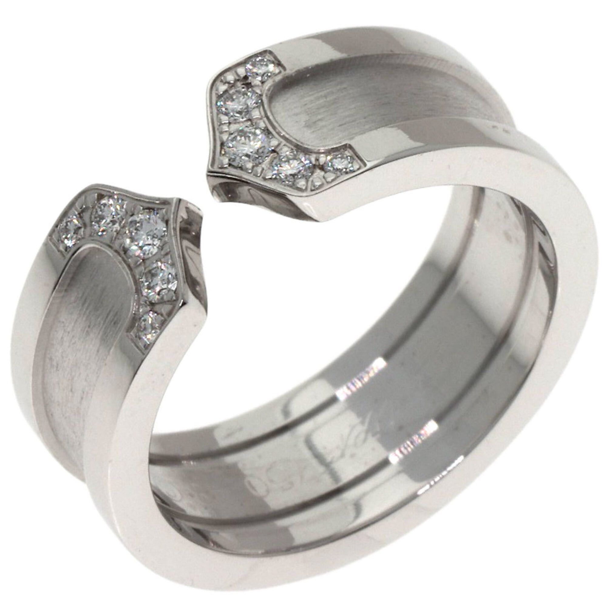 Cartier Cartier C2 Ring SM Diamond #48 Ring, 18K White Gold, Women's, CARTIER Size ONE SIZE - 2 Thumbnail