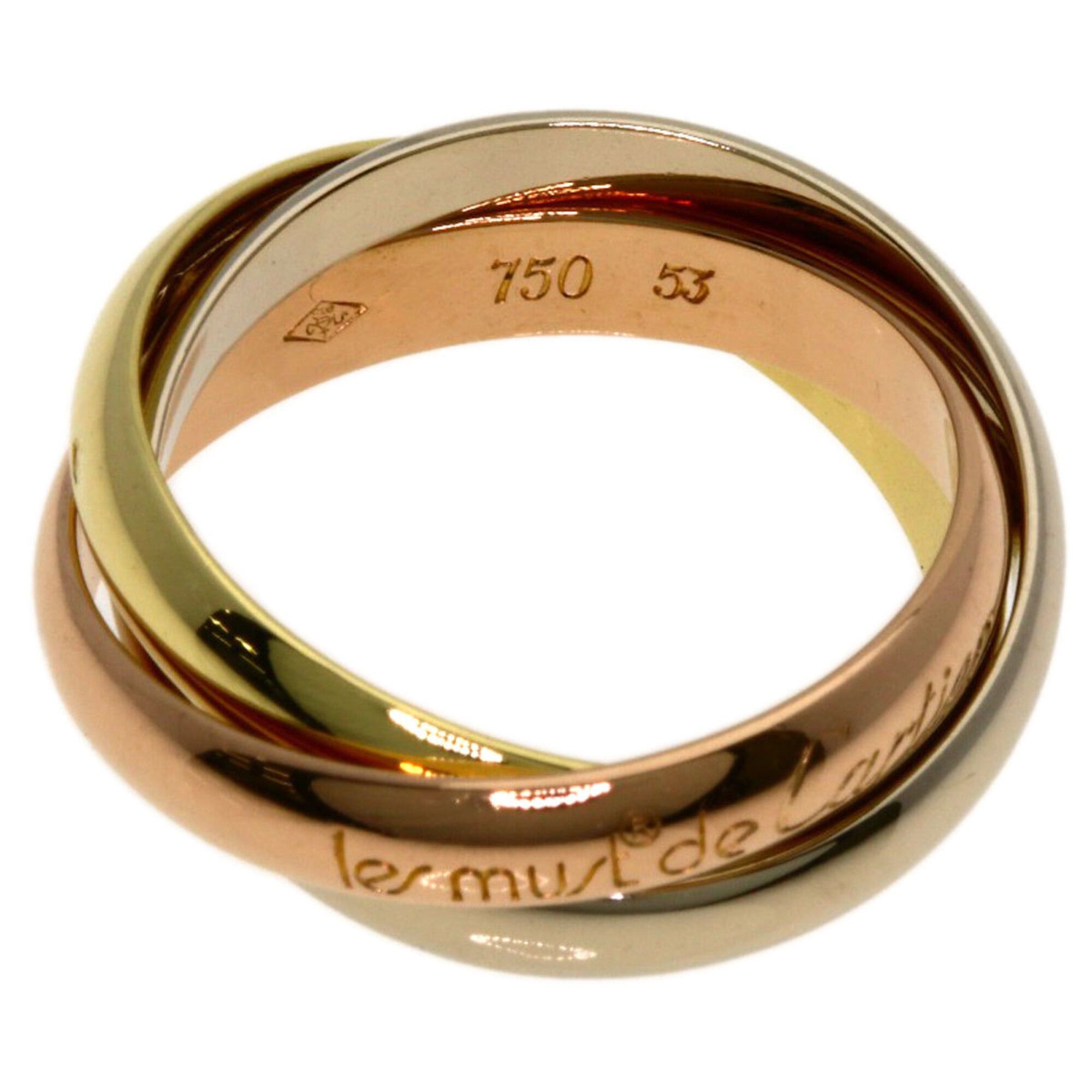 Cartier Cartier Trinity #53 Ring - 18K Yellow Gold/18K White Pink Gold Women's CARTIER Size ONE SIZE - 3 Thumbnail