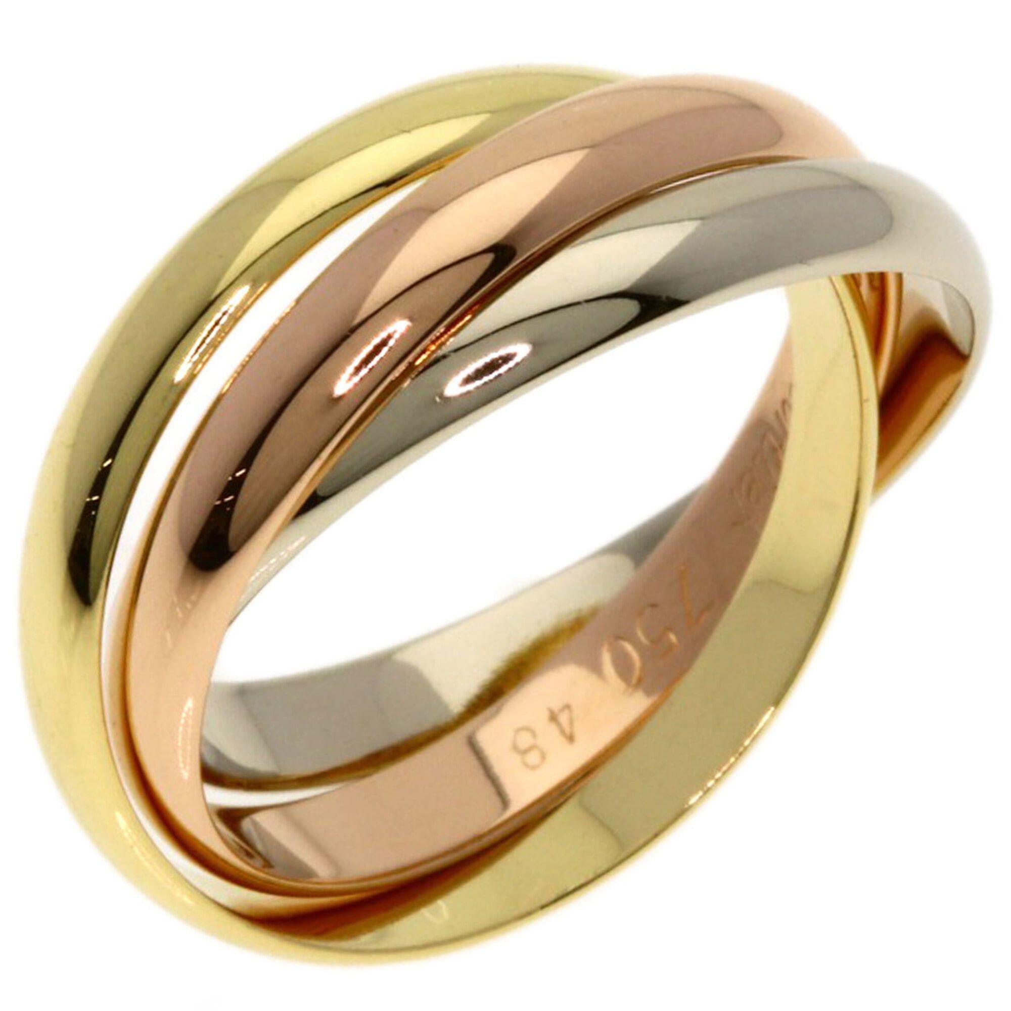 Cartier Cartier Trinity SM #48 Ring - 18K Yellow Gold/18K White Pink Gold Women's CARTIER Size ONE SIZE - 2 Thumbnail