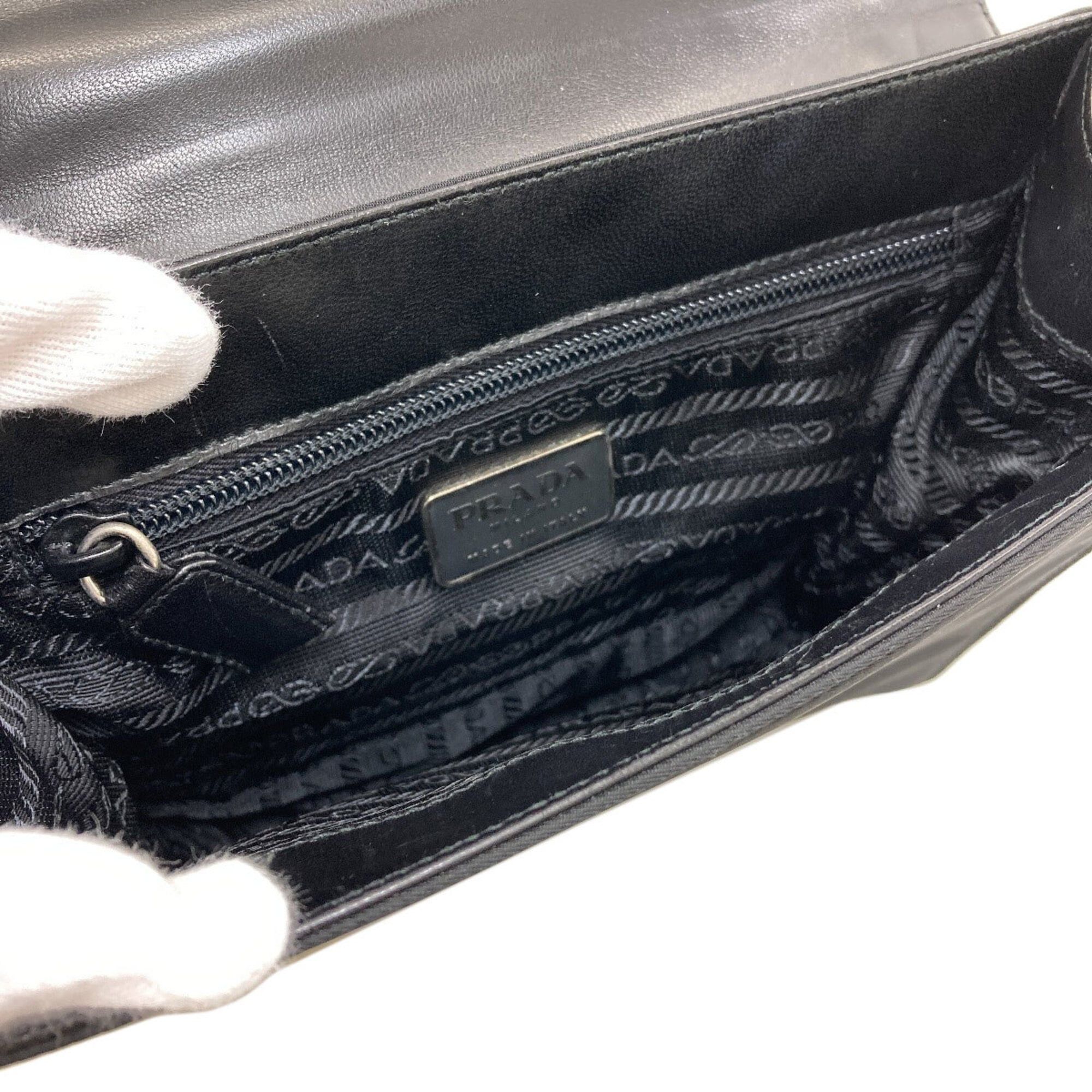 Prada Prada B7128 Belt Motif Handbag Nylon/Leather Women's PRADA Size ONE SIZE - 5 Thumbnail