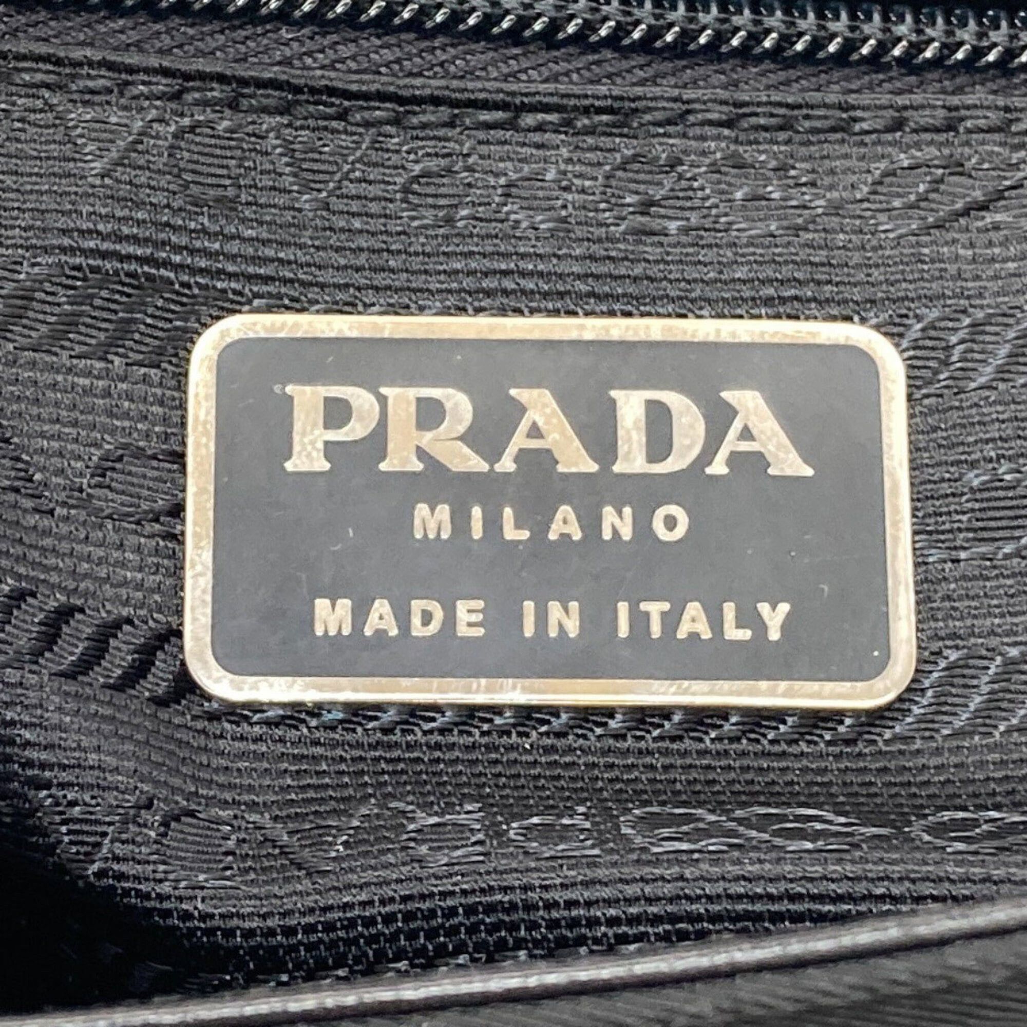 Prada Prada B7128 Belt Motif Handbag Nylon/Leather Women's PRADA Size ONE SIZE - 6 Thumbnail