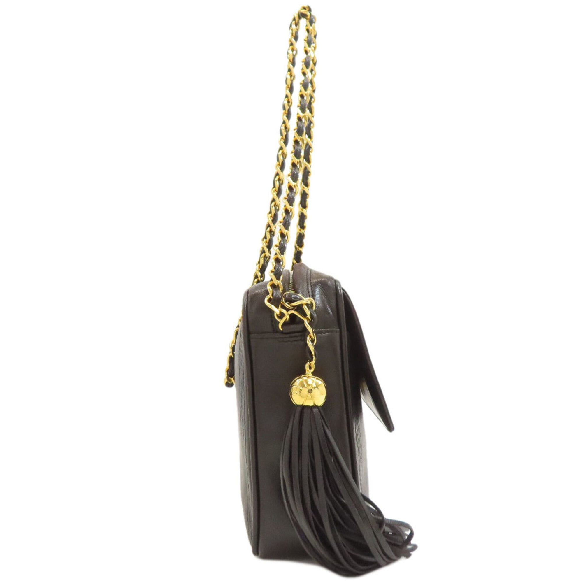 Chanel Chanel Fringe Chain Shoulder Bag, Gold Hardware, Lambskin, Women's. Size ONE SIZE - 3 Thumbnail