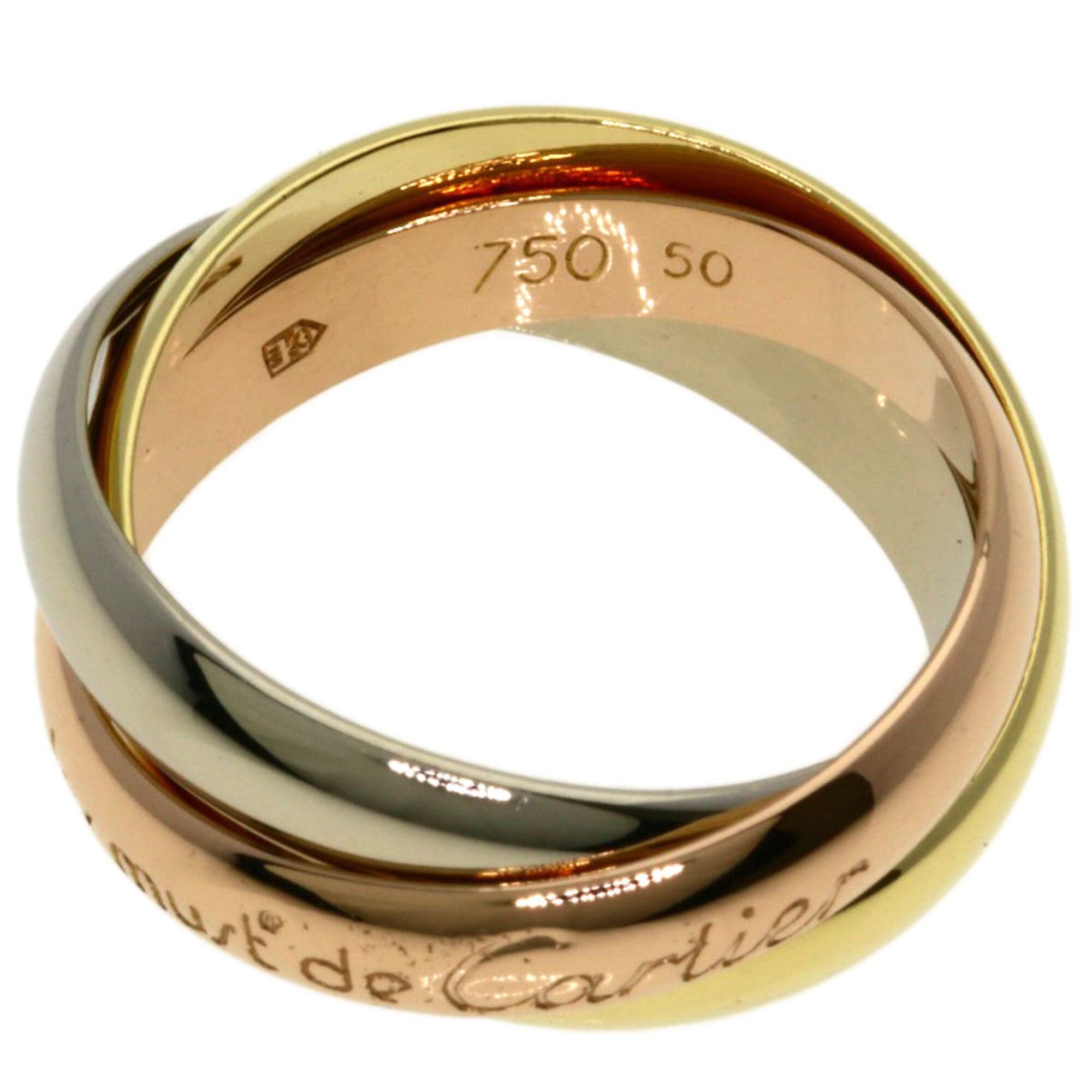 Cartier Cartier Trinity #50 Ring - 18K Yellow Gold/18K White Pink Gold Women's CARTIER Size ONE SIZE - 3 Thumbnail