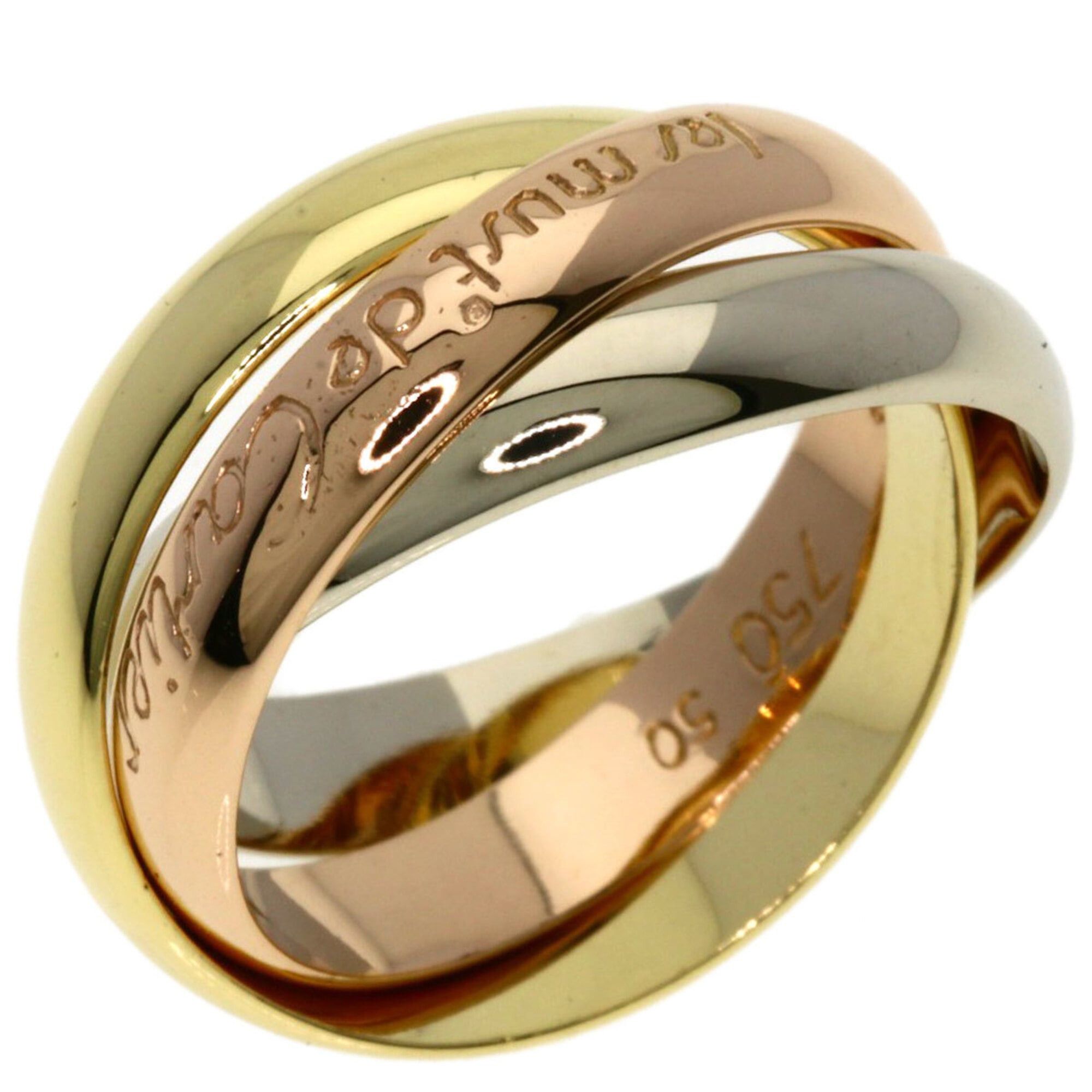 Cartier Cartier Trinity #50 Ring - 18K Yellow Gold/18K White Pink Gold Women's CARTIER Size ONE SIZE - 2 Thumbnail