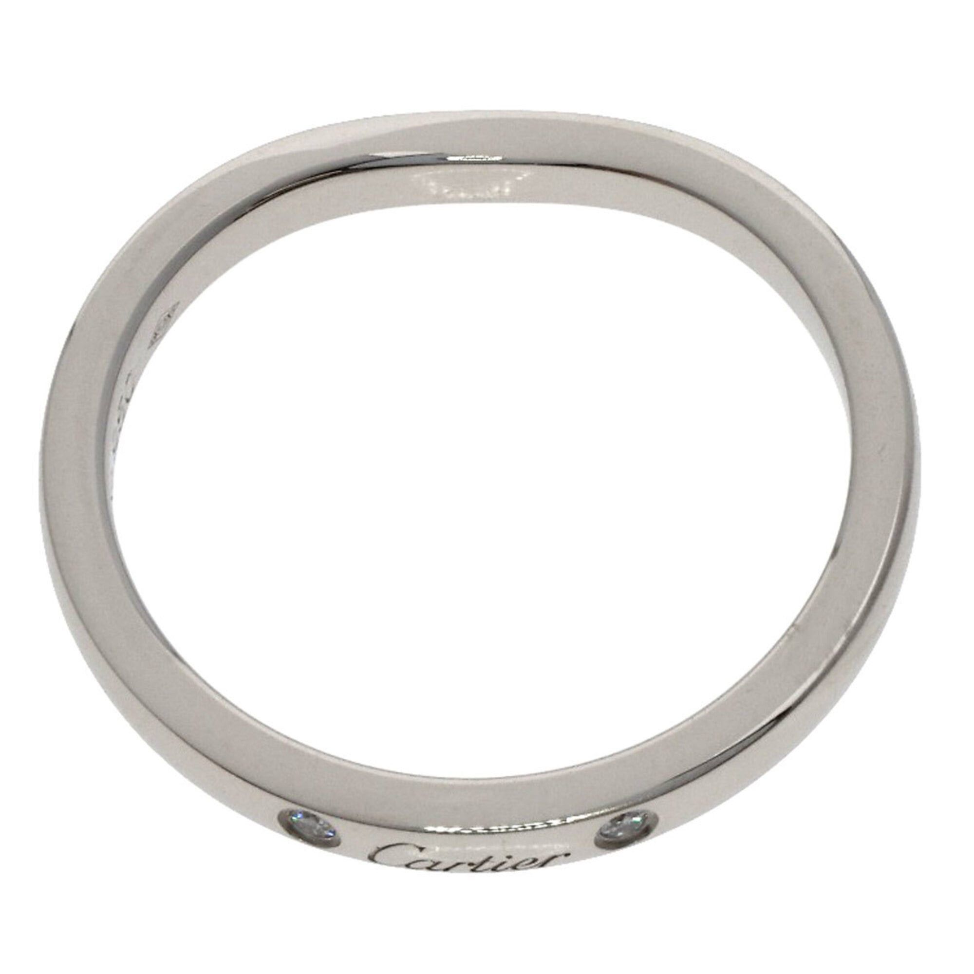 Cartier Cartier Ballerina Curve 3P Diamond Ring #49 Platinum PT950 Women's CARTIER Size ONE SIZE - 4 Thumbnail