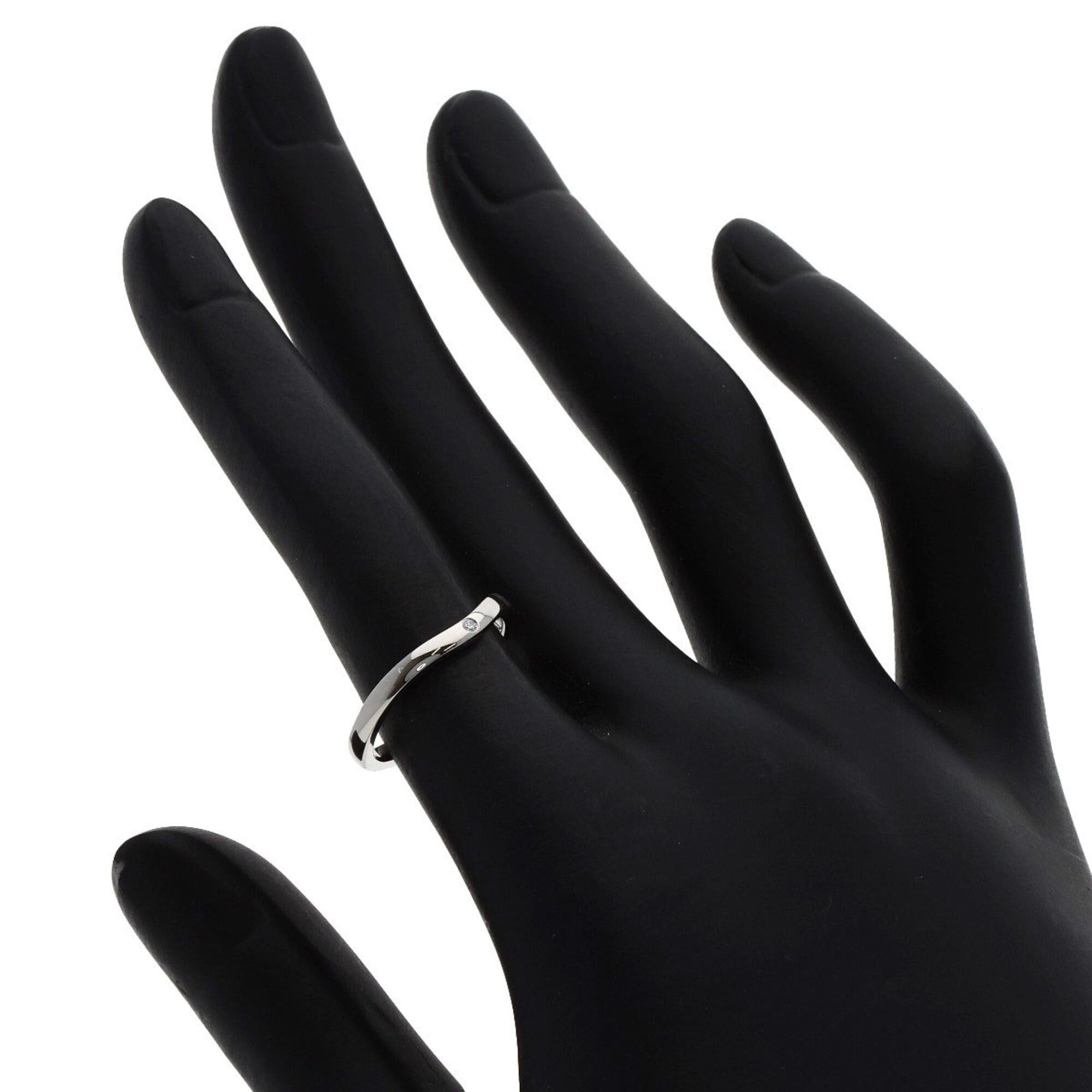 Cartier Cartier Ballerina Curve 3P Diamond Ring #49 Platinum PT950 Women's CARTIER Size ONE SIZE - 6 Thumbnail