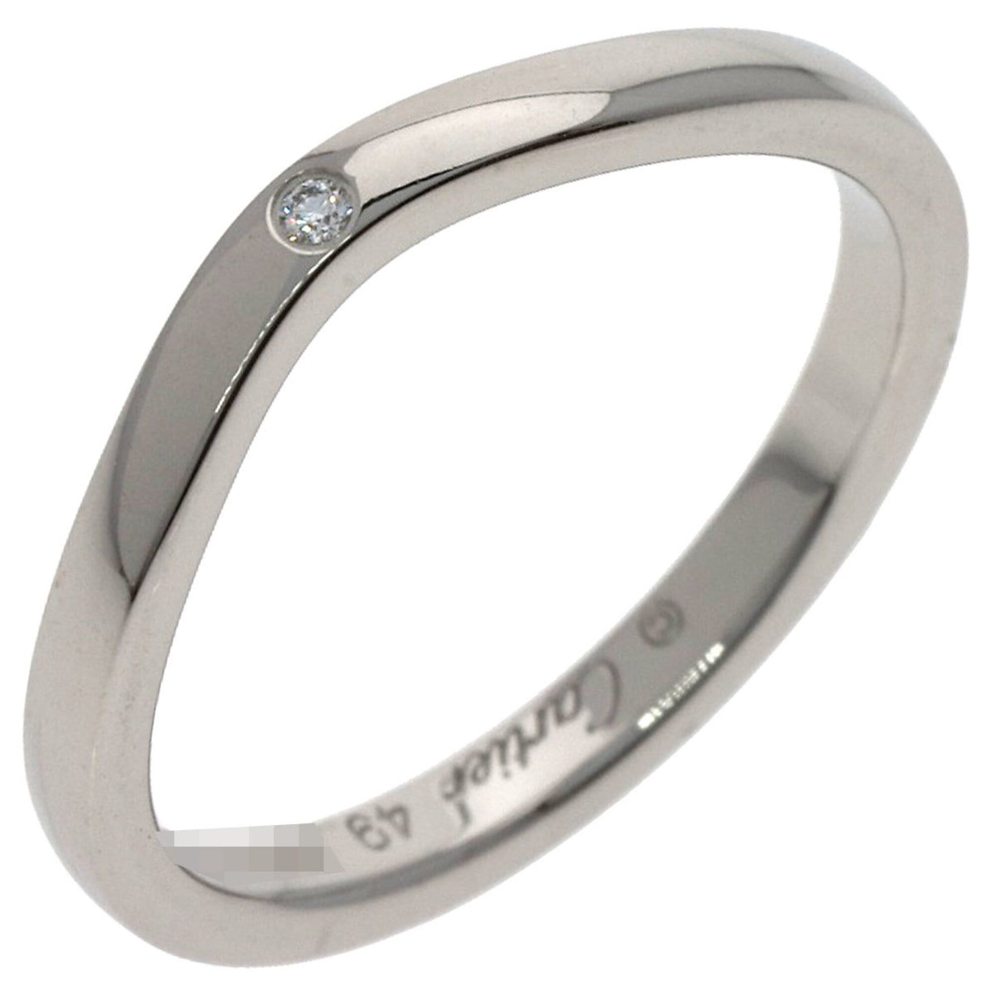 Cartier Cartier Ballerina Curve 3P Diamond Ring #49 Platinum PT950 Women's CARTIER Size ONE SIZE - 2 Thumbnail