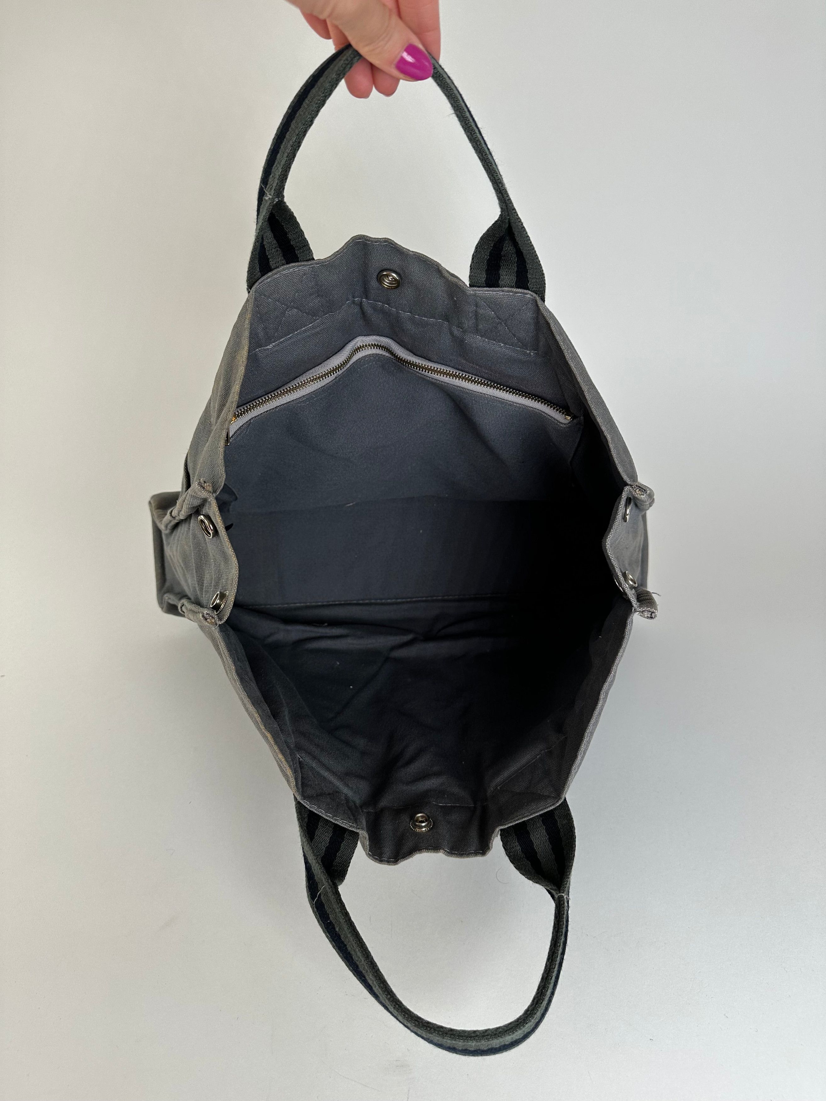 Other Vintage HERMÈS Canvas Tote Bag Grey Size ONE SIZE - 4 Thumbnail