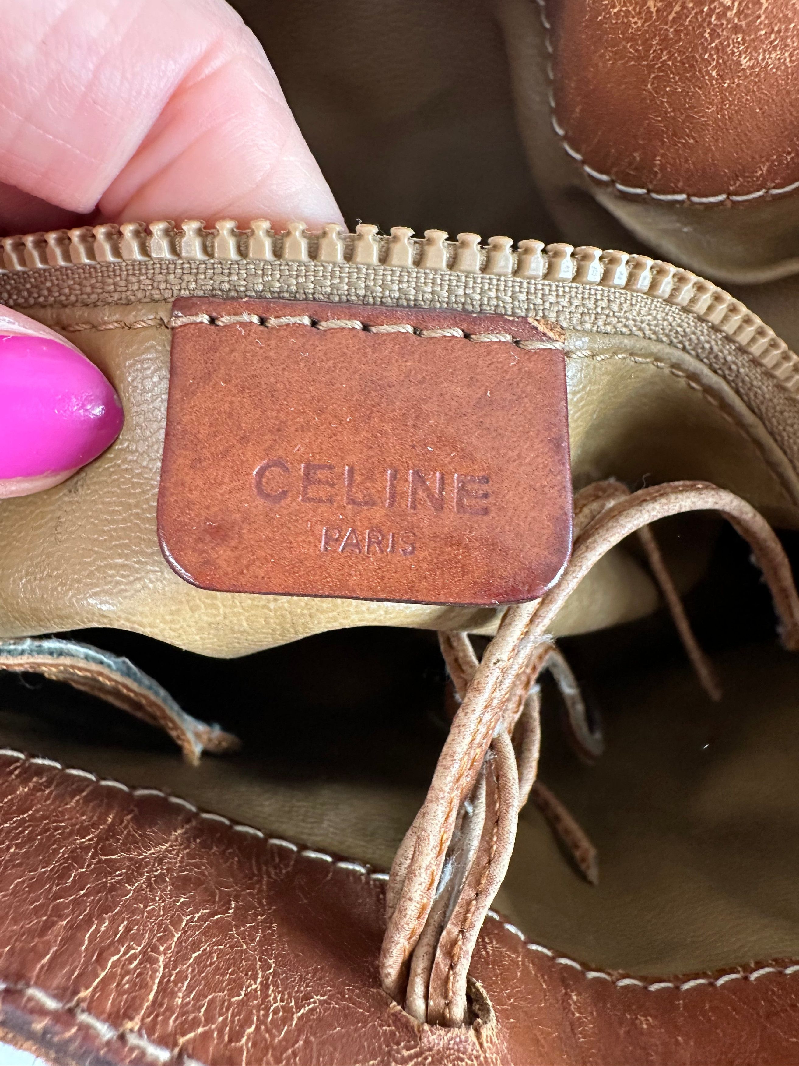 Celine Vintage Macadam Bucket Bag Beige Canvas Size ONE SIZE - 5 Thumbnail