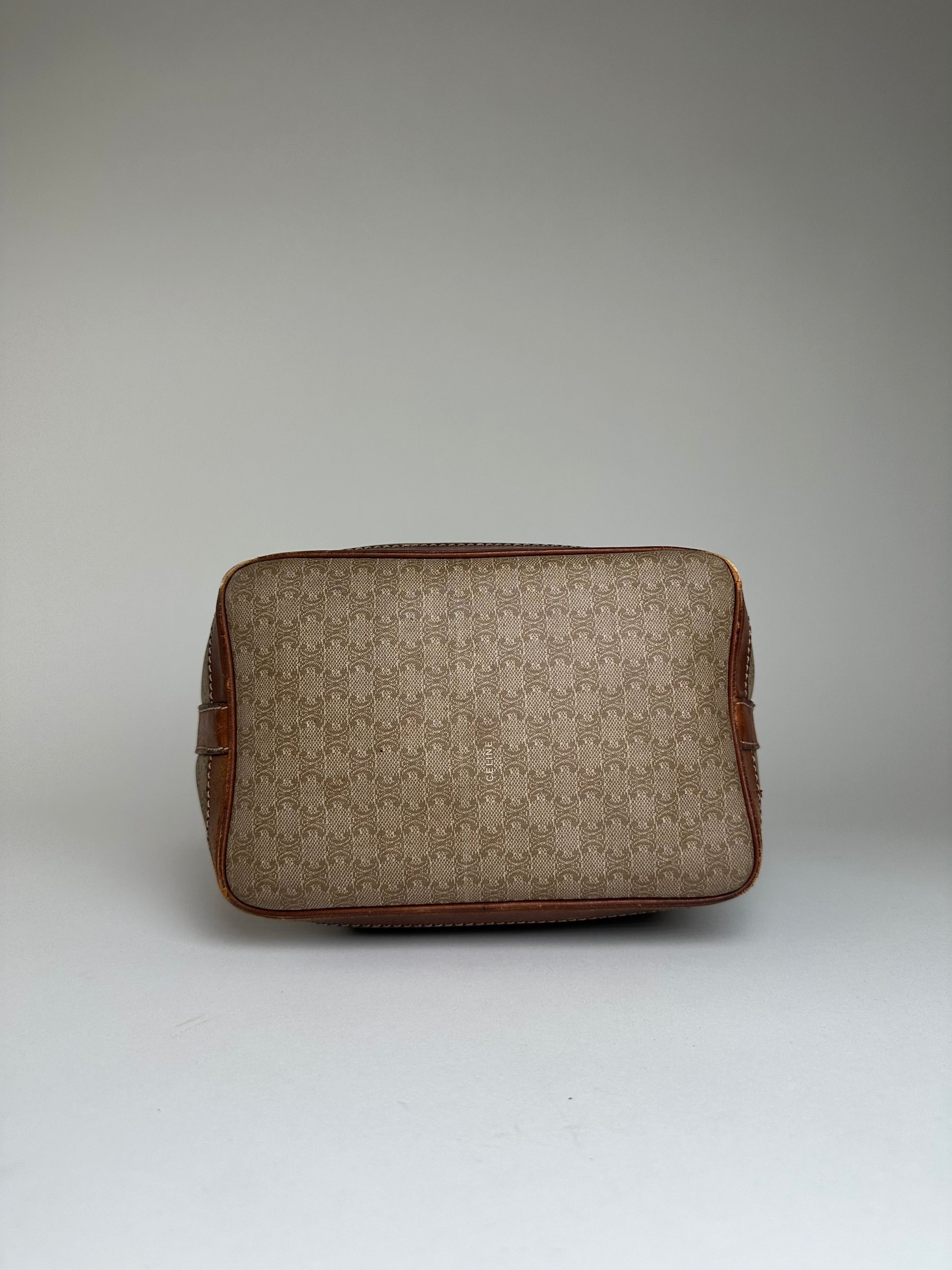 Celine Vintage Macadam Bucket Bag Beige Canvas Size ONE SIZE - 8 Thumbnail