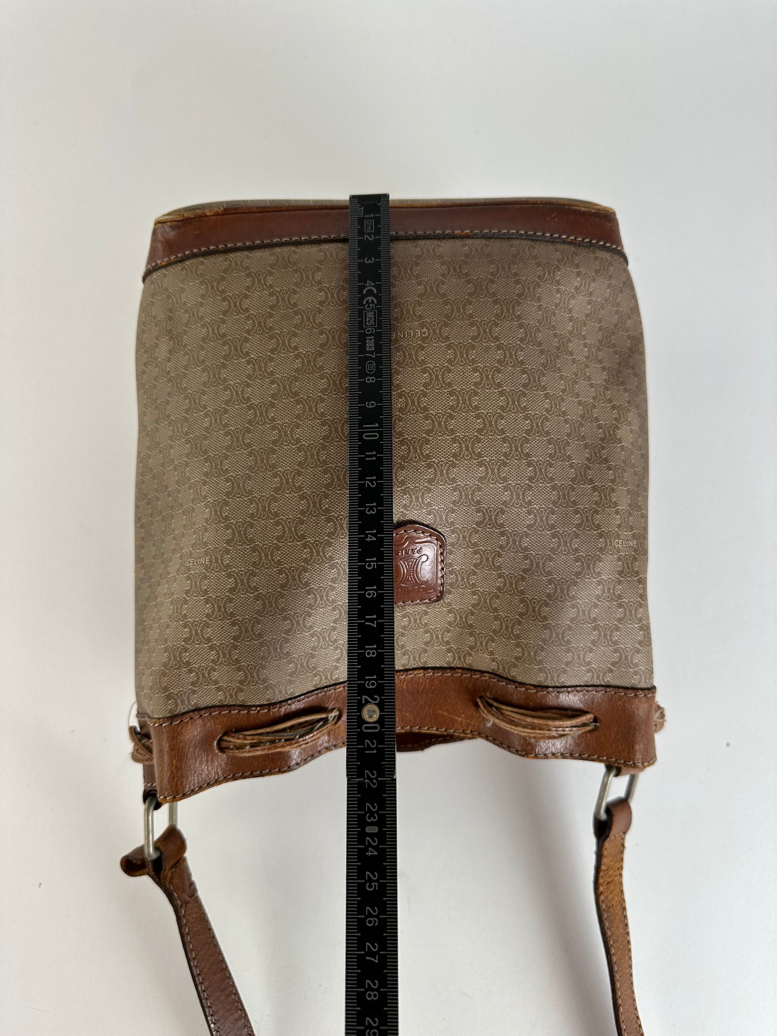 Celine Vintage Macadam Bucket Bag Beige Canvas Size ONE SIZE - 12 Thumbnail