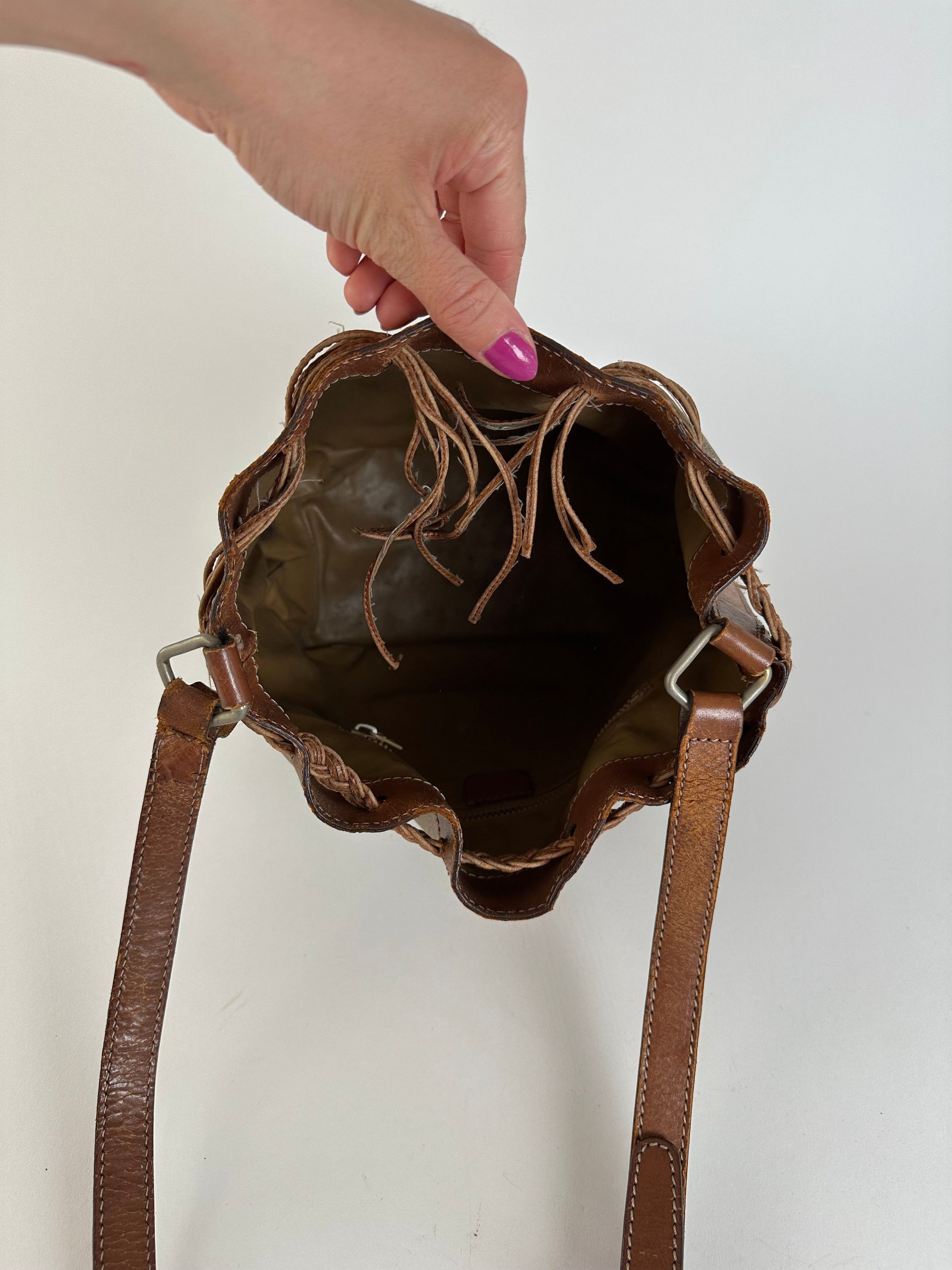 Celine Vintage Macadam Bucket Bag Beige Canvas Size ONE SIZE - 3 Thumbnail