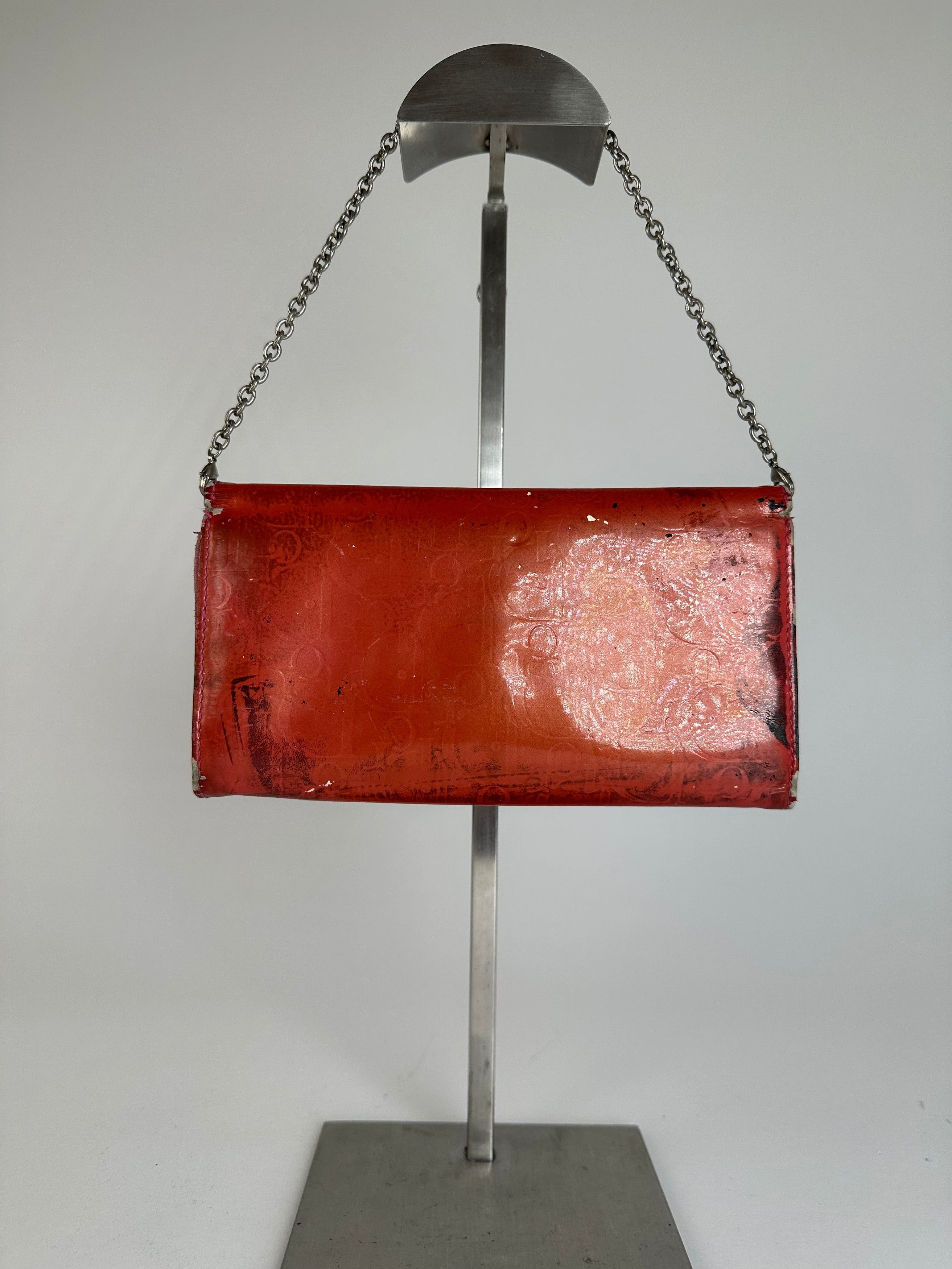 Dior Vintage issimo Monogram Patent Leather Mini Chain Bag Red Size ONE SIZE - 13 Thumbnail