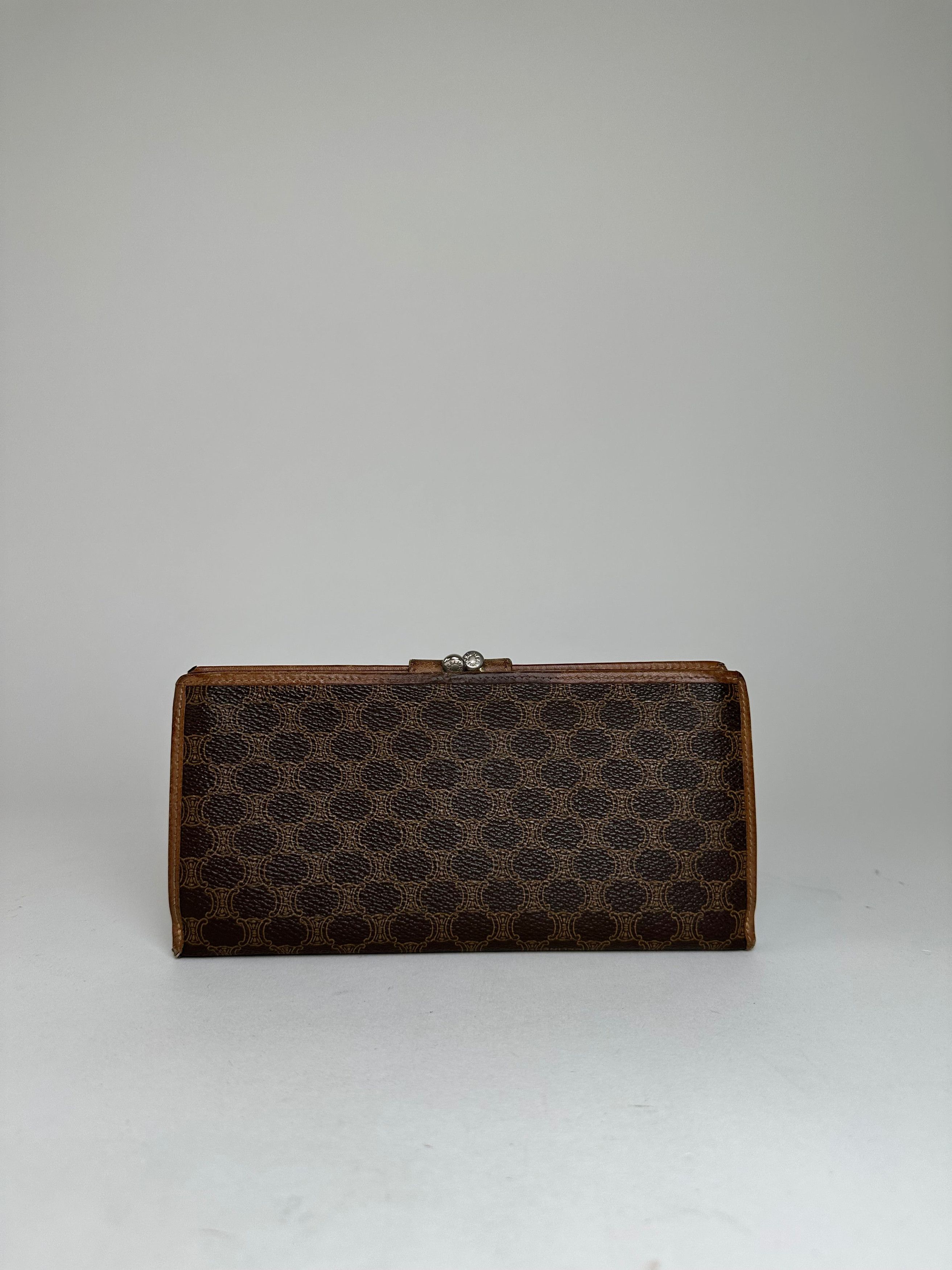 Celine Vintage Paris Macadam Triomphe Monogram Coated Canvas Long W Size ONE SIZE - 2 Thumbnail