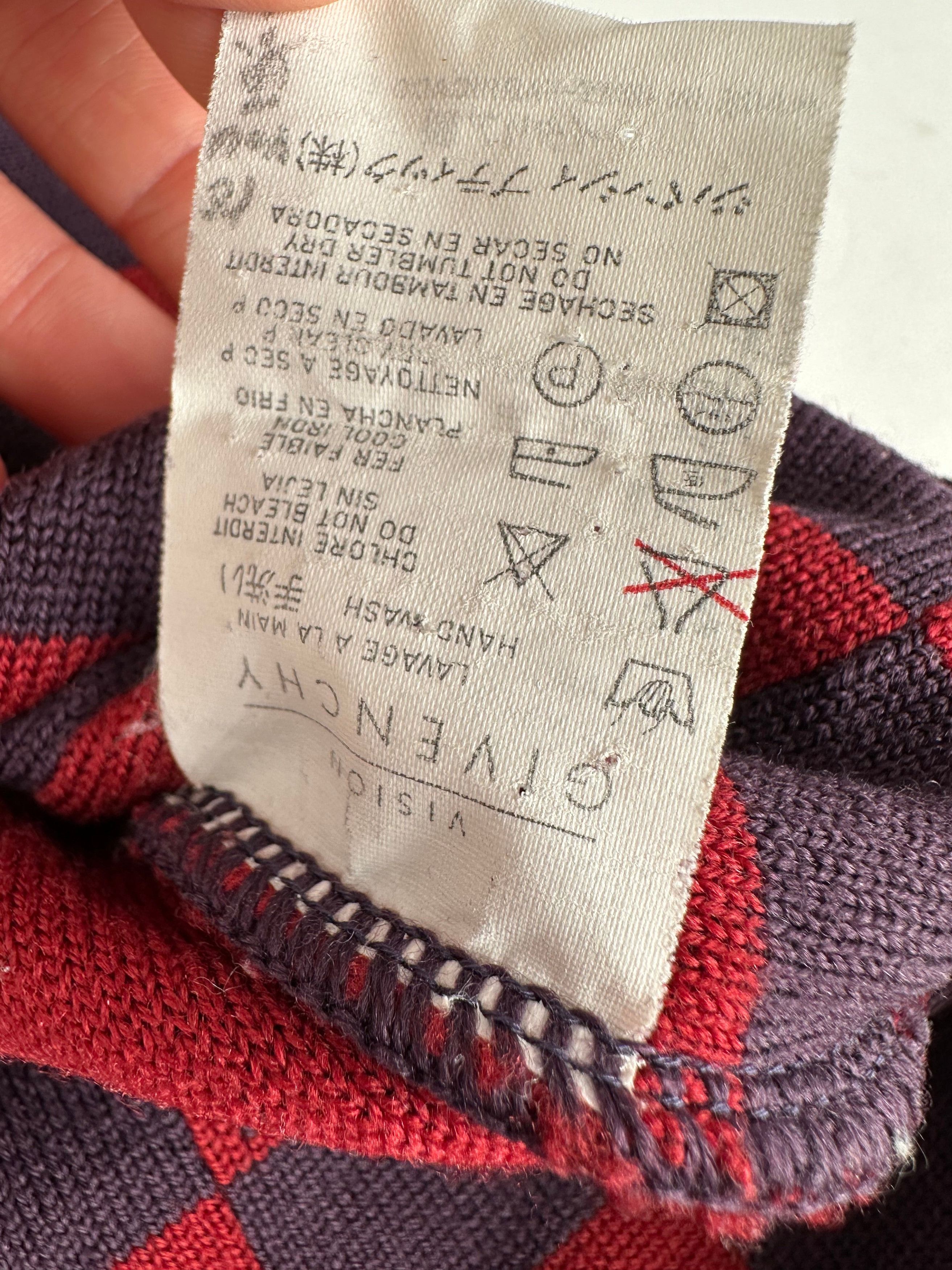 Givenchy Vintage 4G Logo Knit Mock Neck Sweater Striped Red Purple M Size M / US 6-8 / IT 42-44 - 12 Thumbnail