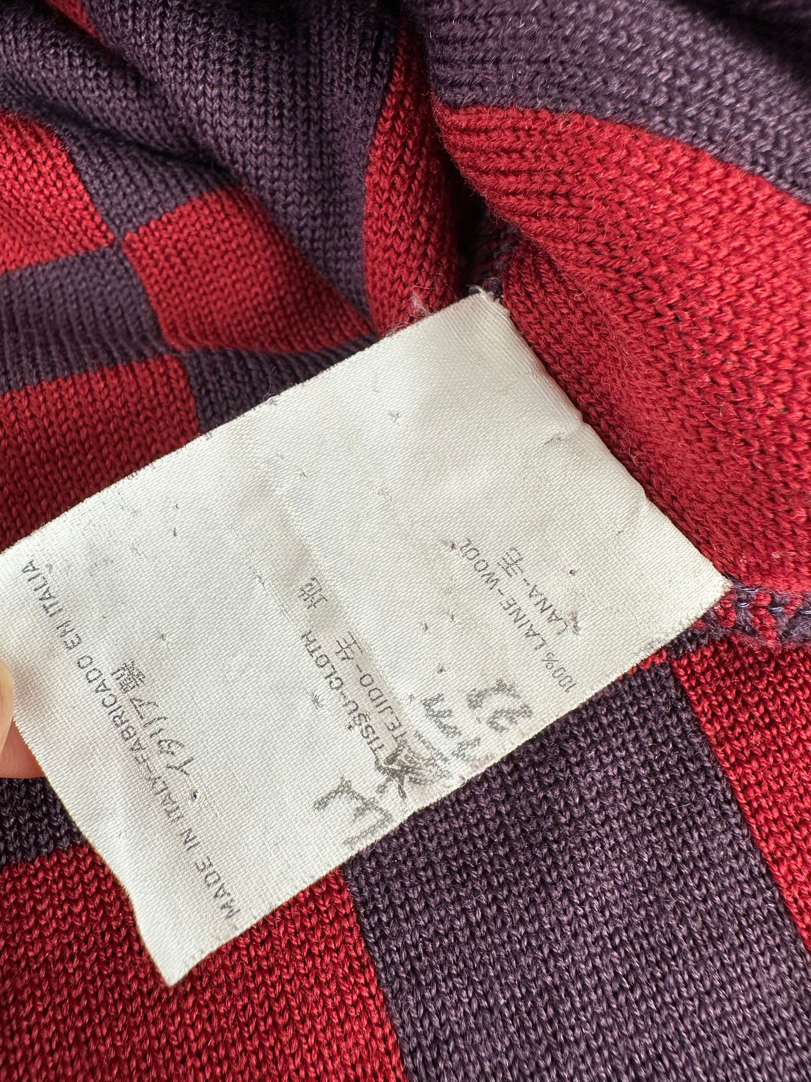 Givenchy Vintage 4G Logo Knit Mock Neck Sweater Striped Red Purple M Size M / US 6-8 / IT 42-44 - 11 Thumbnail