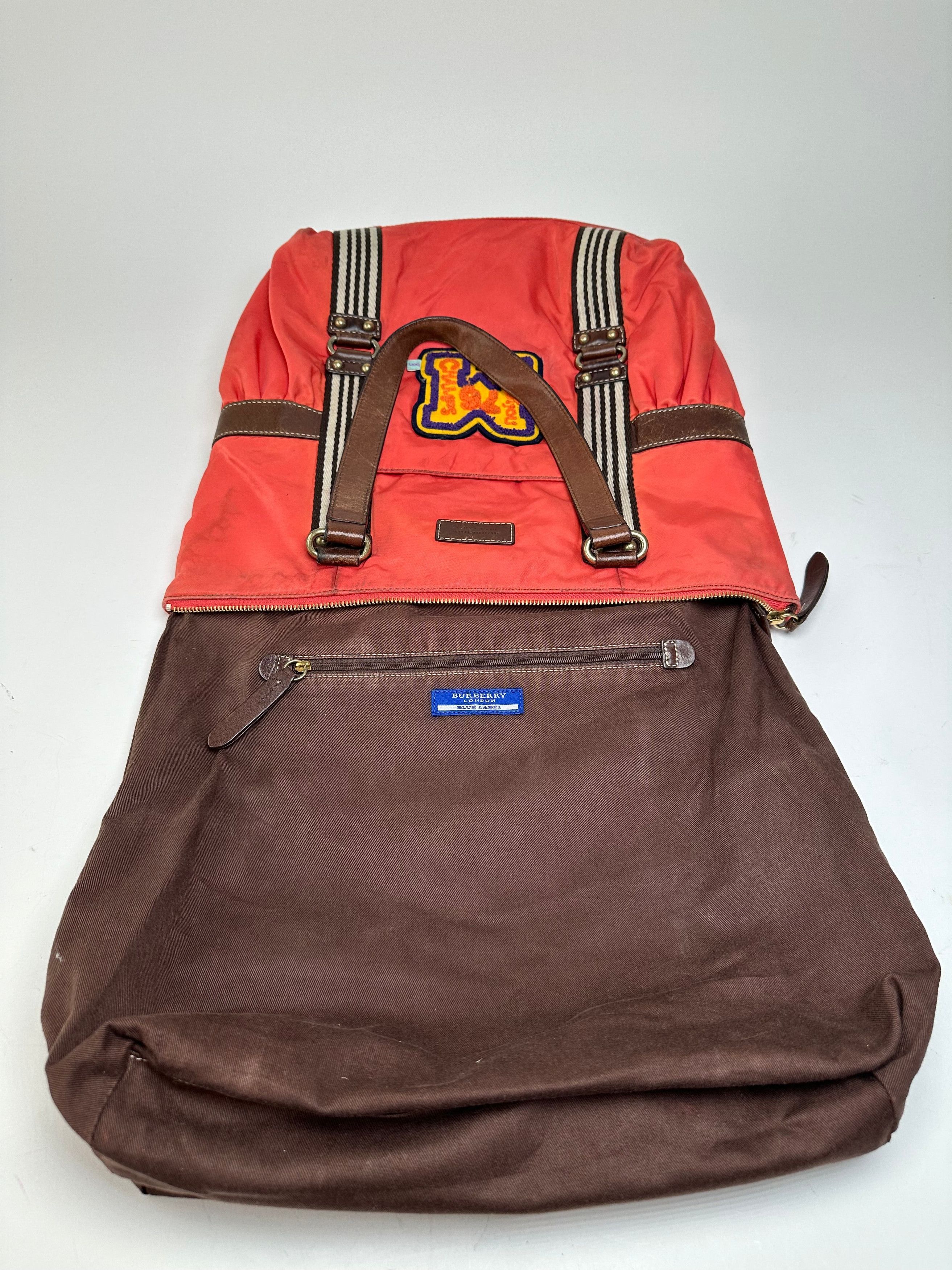 Burberry Vintage Nylon Leather Bag Red Brown Size ONE SIZE - 4 Thumbnail