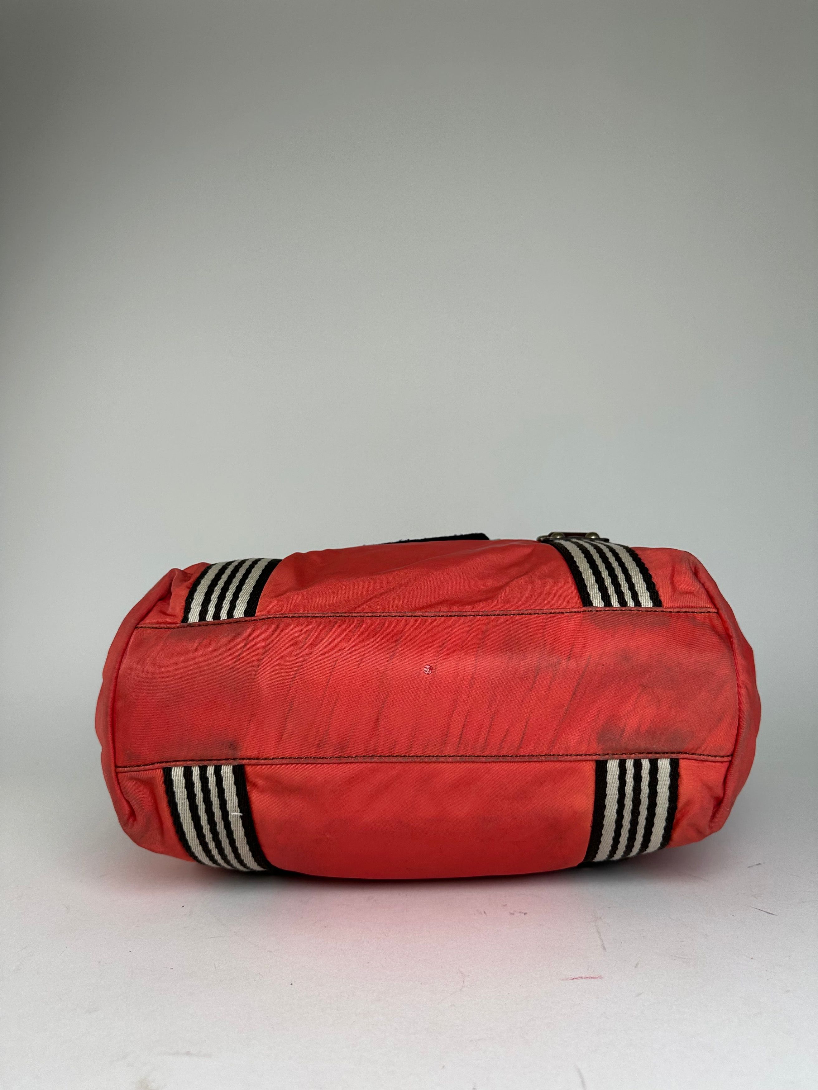 Burberry Vintage Nylon Leather Bag Red Brown Size ONE SIZE - 9 Thumbnail