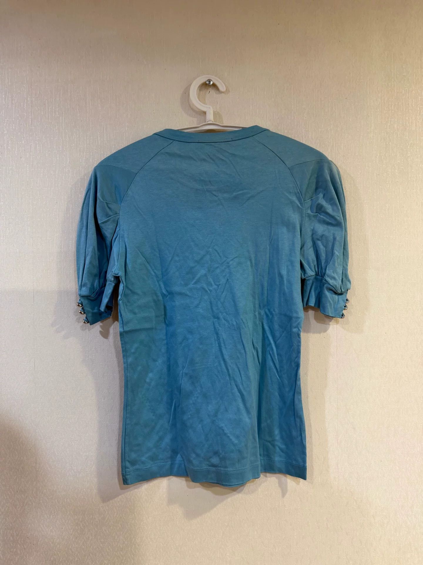Louis Vuitton Louis Vuitton Blue Gathered Short Sleeve T-Shirt S Size S / US 4 / IT 40 - 3 Thumbnail