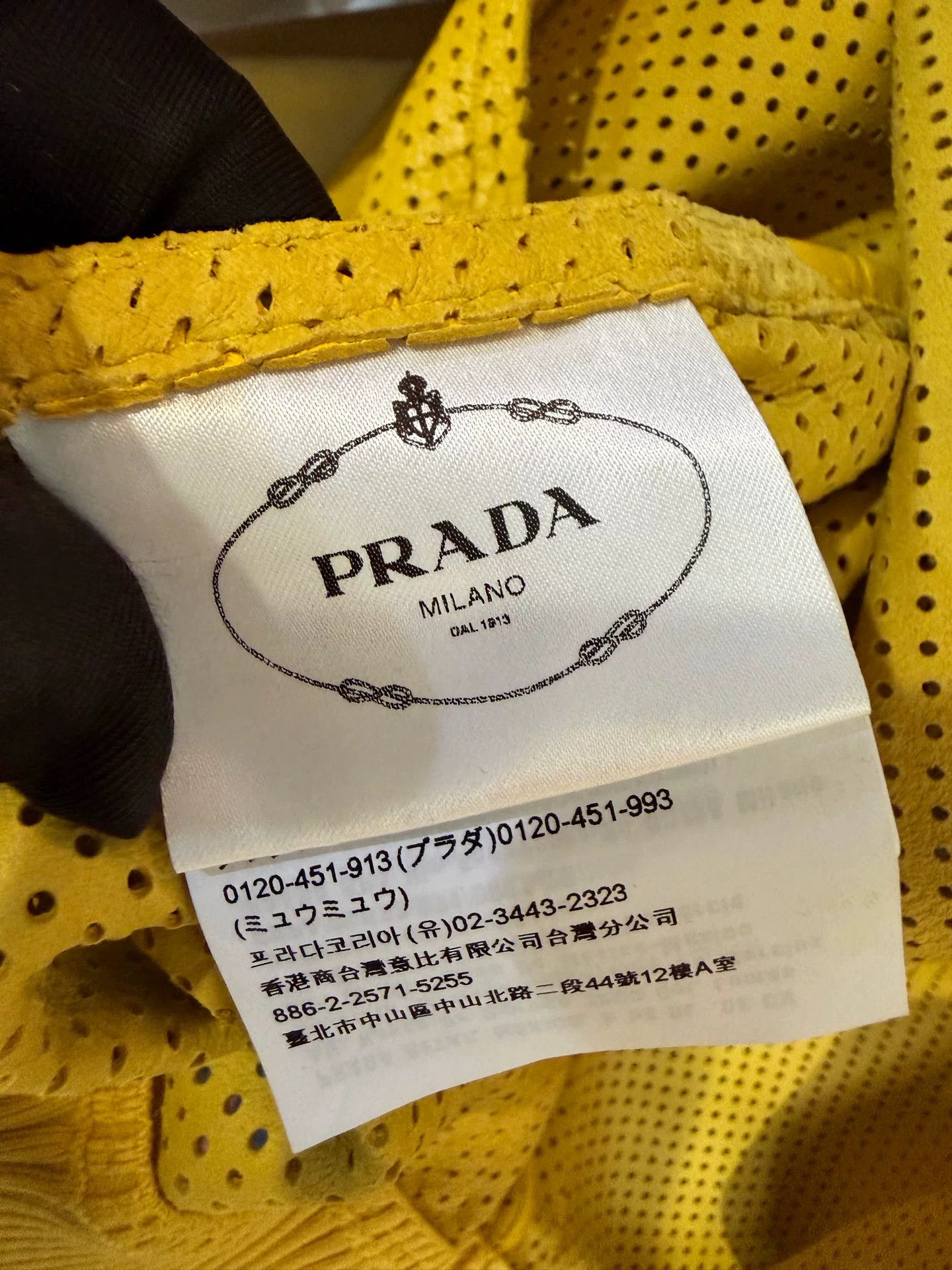 Prada Prada Perforated Yellow Leather Bomber Jacket 36 Size XS / US 0-2 / IT 36-38 - 5 Thumbnail