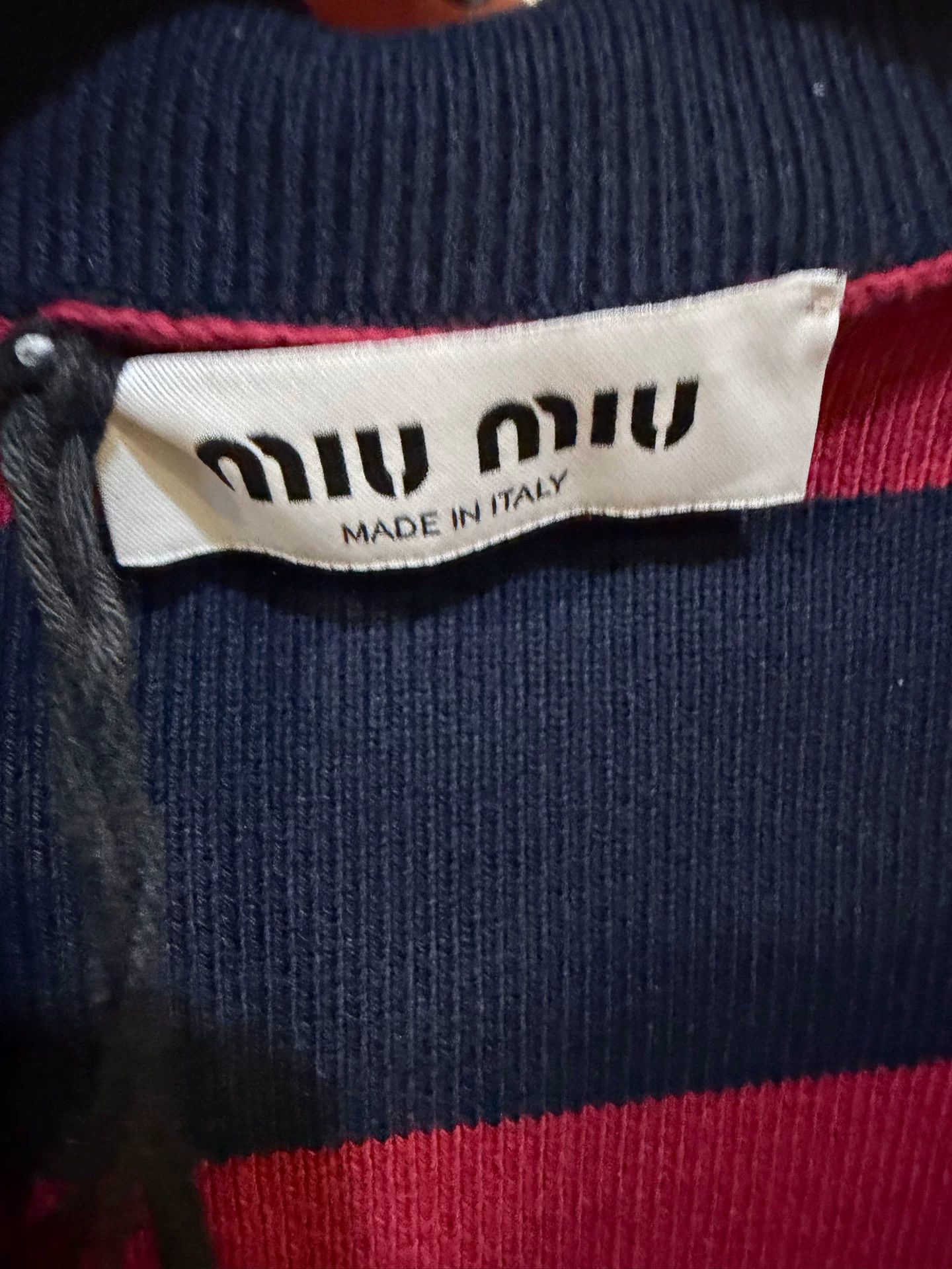 Miu Miu Miu Miu Striped Cotton Blend Cardigan Size 38 Size XS / US 0-2 / IT 36-38 - 4 Thumbnail