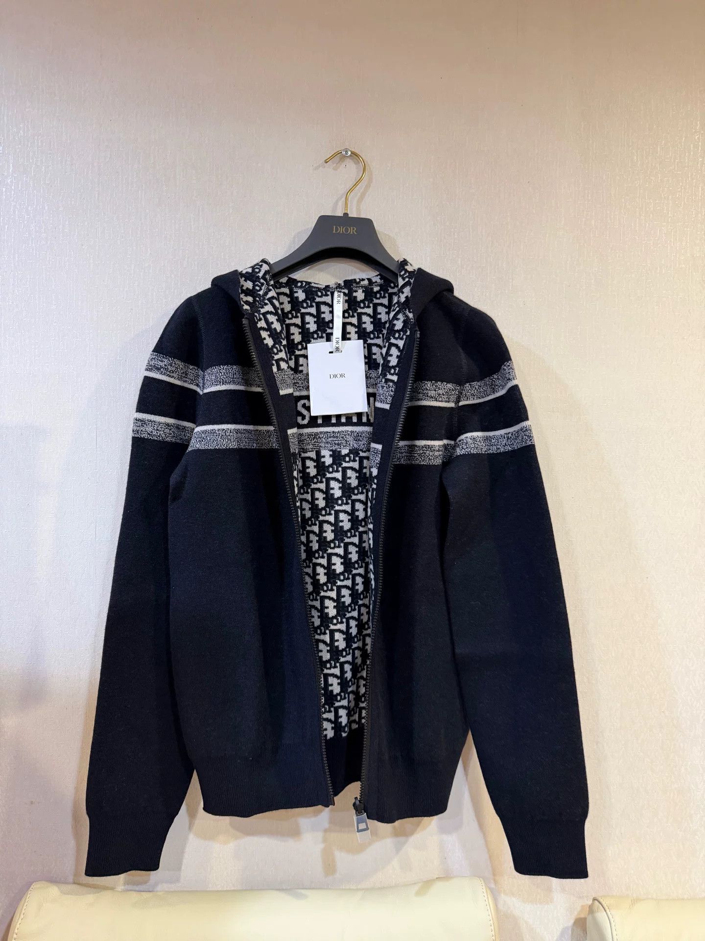 Dior Dior Oblique Reversible Cashmere Knit Hoodie Size 38 Size S / US 4 / IT 40 - 2 Thumbnail
