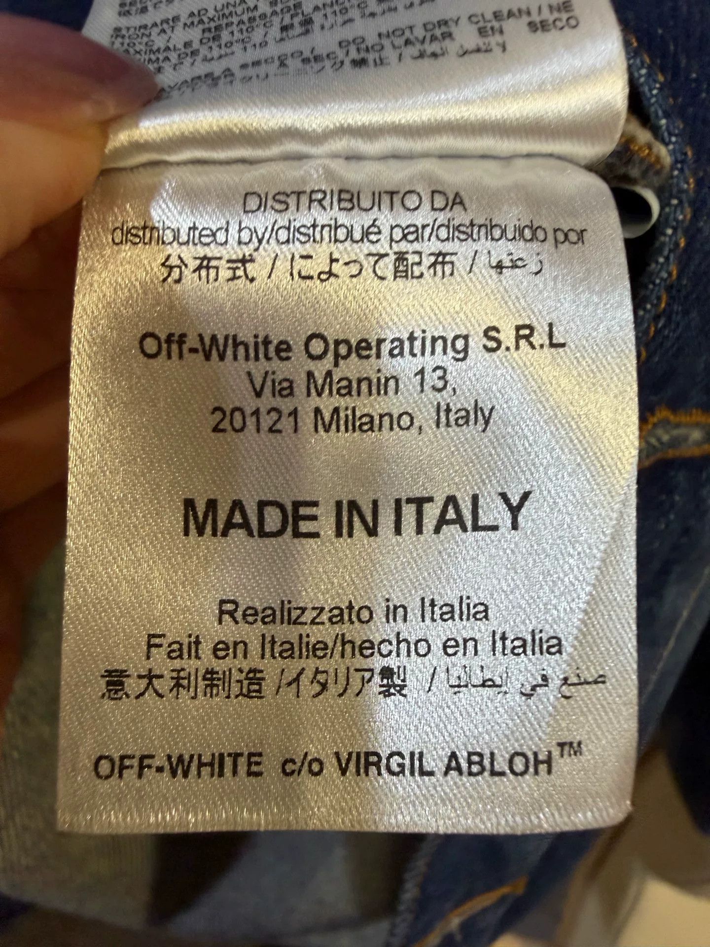 Off-White Off-White Diagonal Back Logo Denim Jacket Size M Size US M / EU 48-50 / 2 - 8 Thumbnail