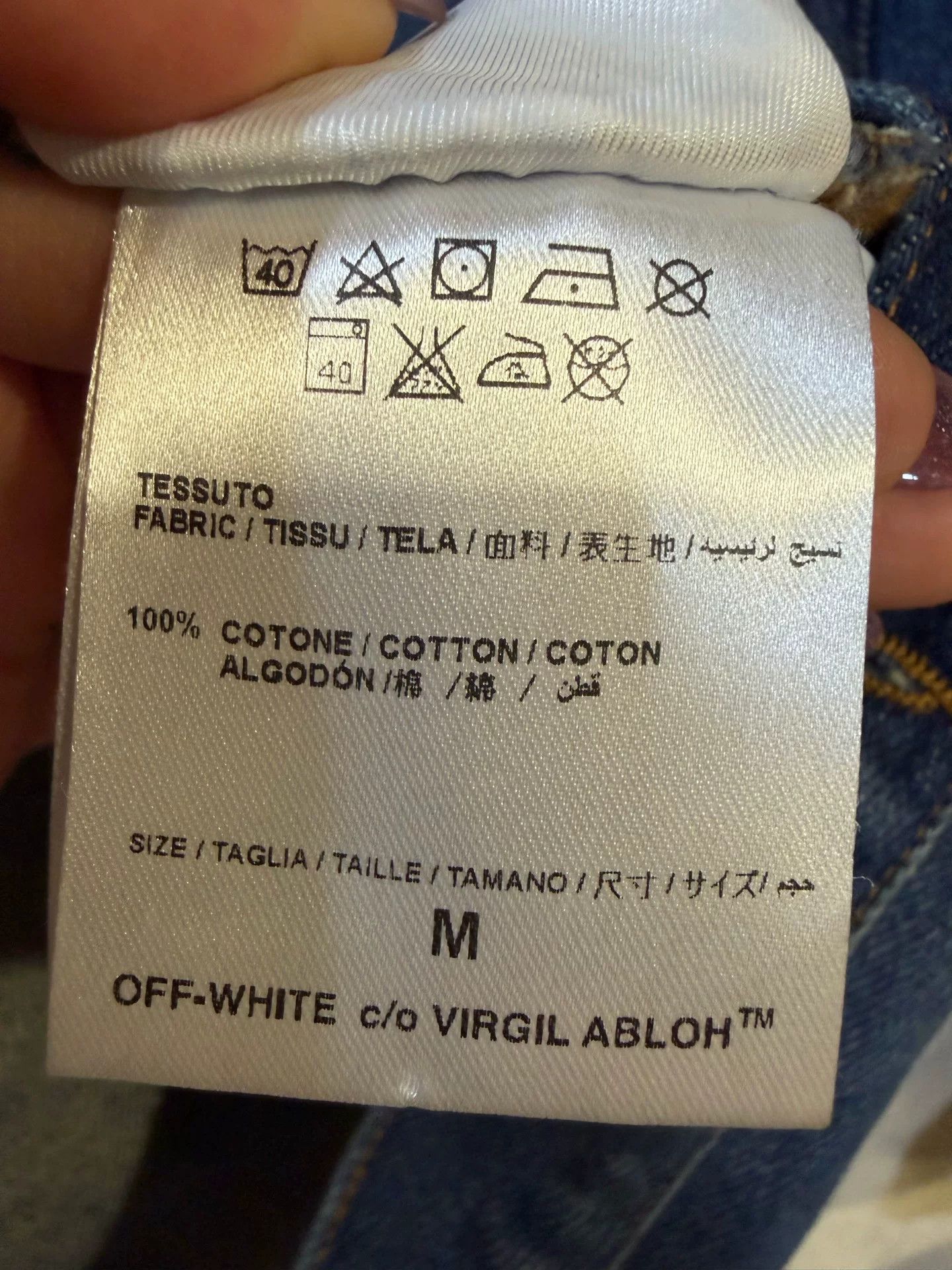Off-White Off-White Diagonal Back Logo Denim Jacket Size M Size US M / EU 48-50 / 2 - 6 Thumbnail