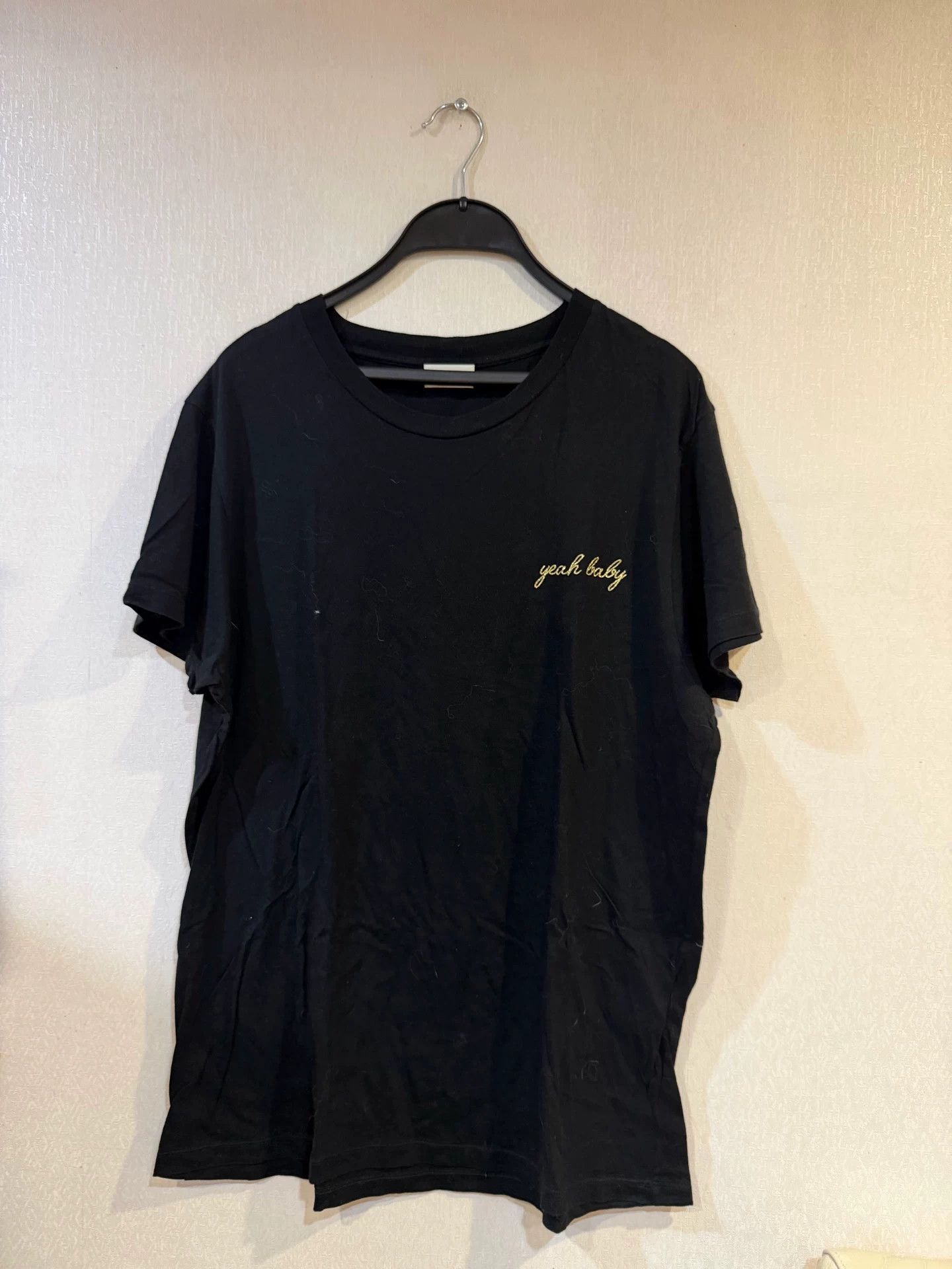 Saint Laurent Paris Saint Laurent Yeah Baby Script T-Shirt Size L Size US L / EU 52-54 / 3 - 2 Thumbnail
