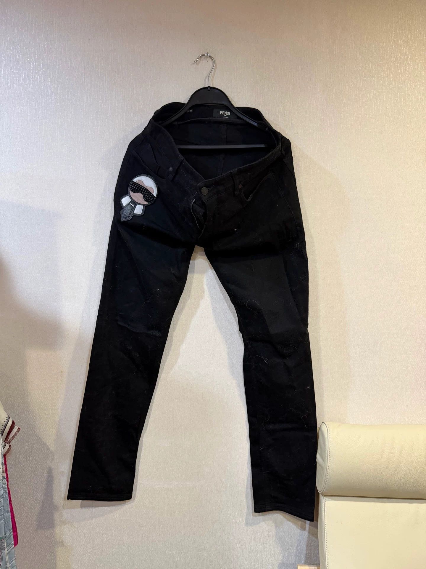 Fendi Fendi Bag Bug Patch Denim Jeans Size 35 Size US 35 - 2 Thumbnail