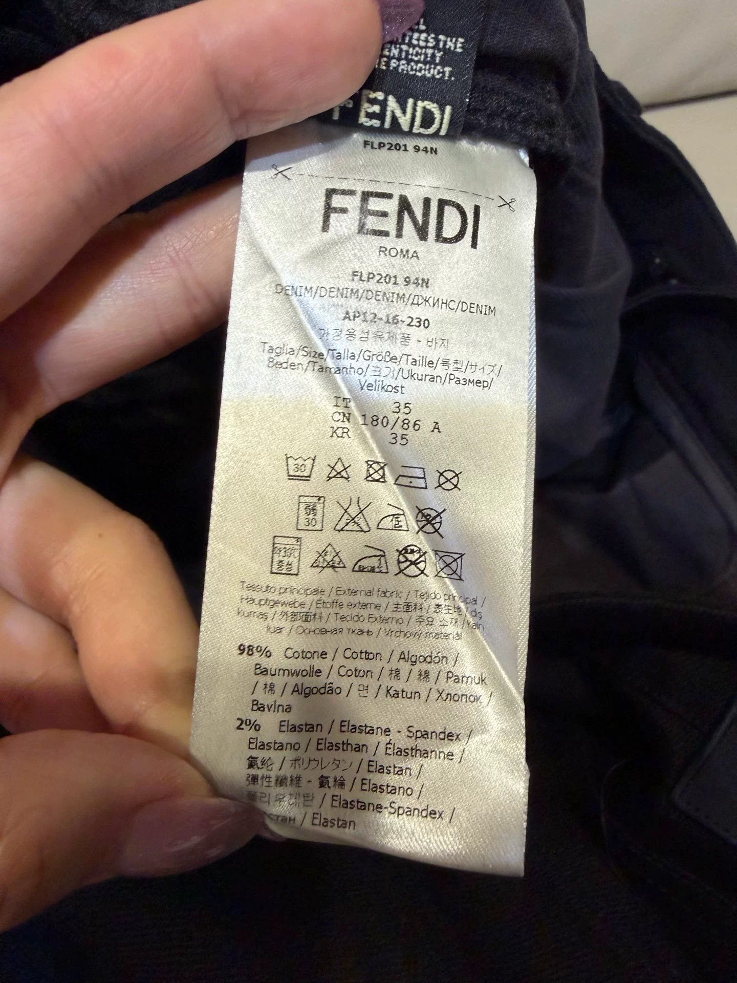 Fendi Fendi Bag Bug Patch Denim Jeans Size 35 Size US 35 - 5 Thumbnail