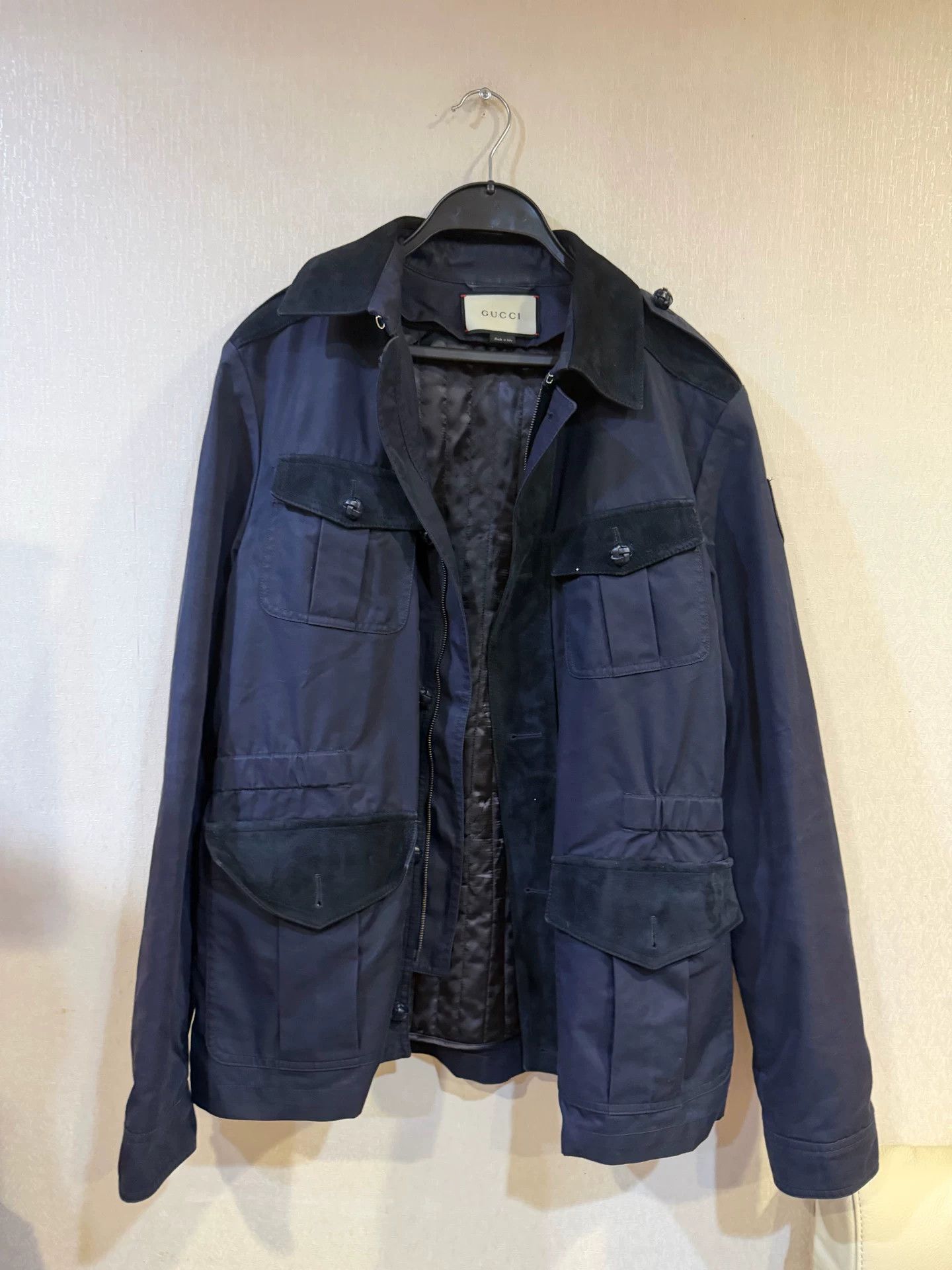 Gucci Gucci Navy Four-Pocket Field Jacket Size M Size US M / EU 48-50 / 2 - 2 Thumbnail
