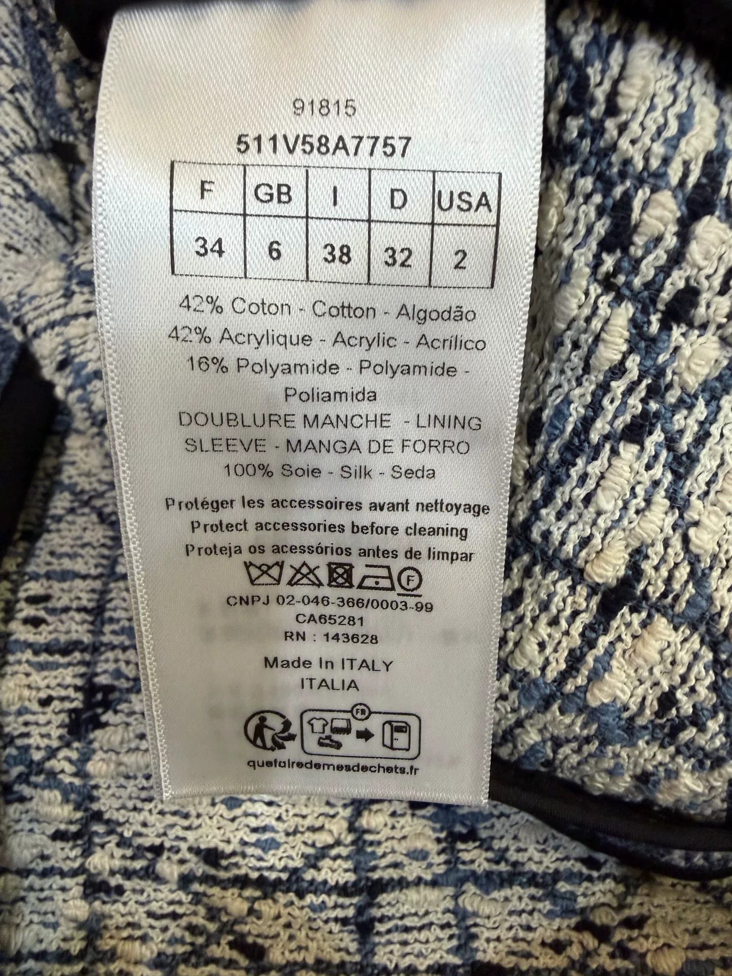 Dior Dior Cannage Grid Textured Jacket FR 34 Size XS / US 0-2 / IT 36-38 - 5 Thumbnail