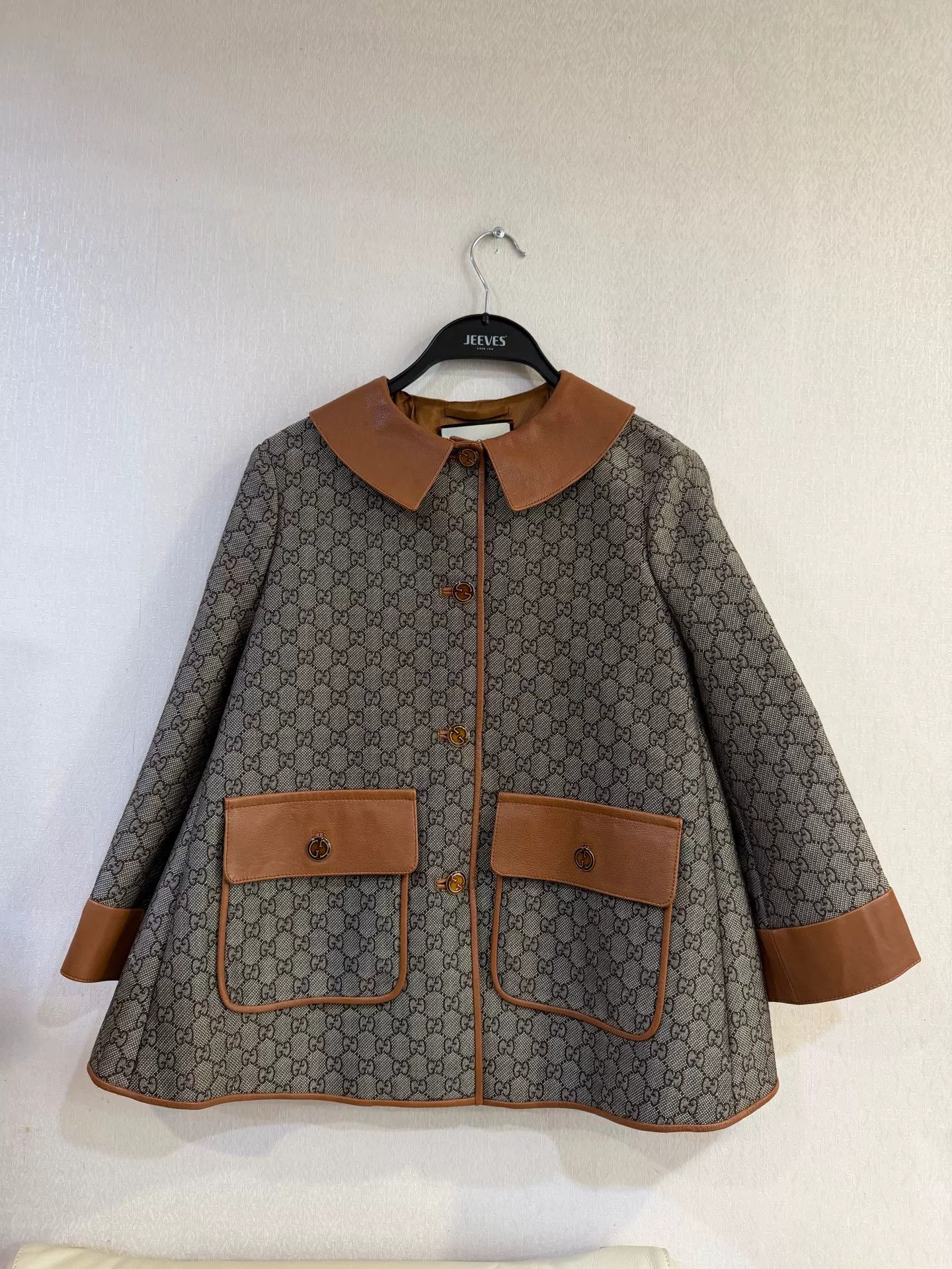 Gucci Gucci GG Supreme Monogram Leather Trim Cape Jacket 36 Size XS / US 0-2 / IT 36-38 - 2 Thumbnail