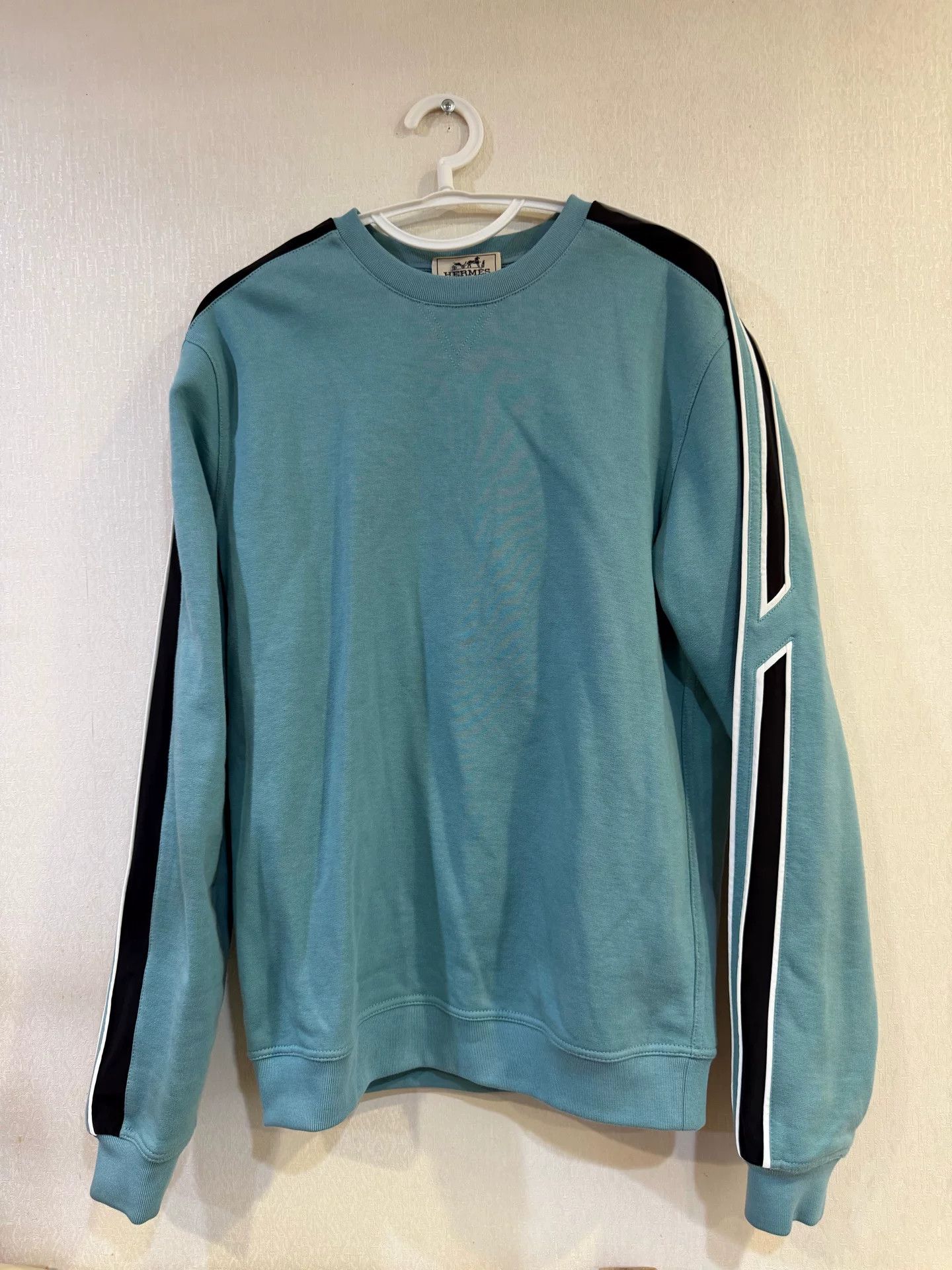 Hermes Hermes Teal Tape Detail Sweatshirt XS Size US XS / EU 42 / 0 - 2 Thumbnail