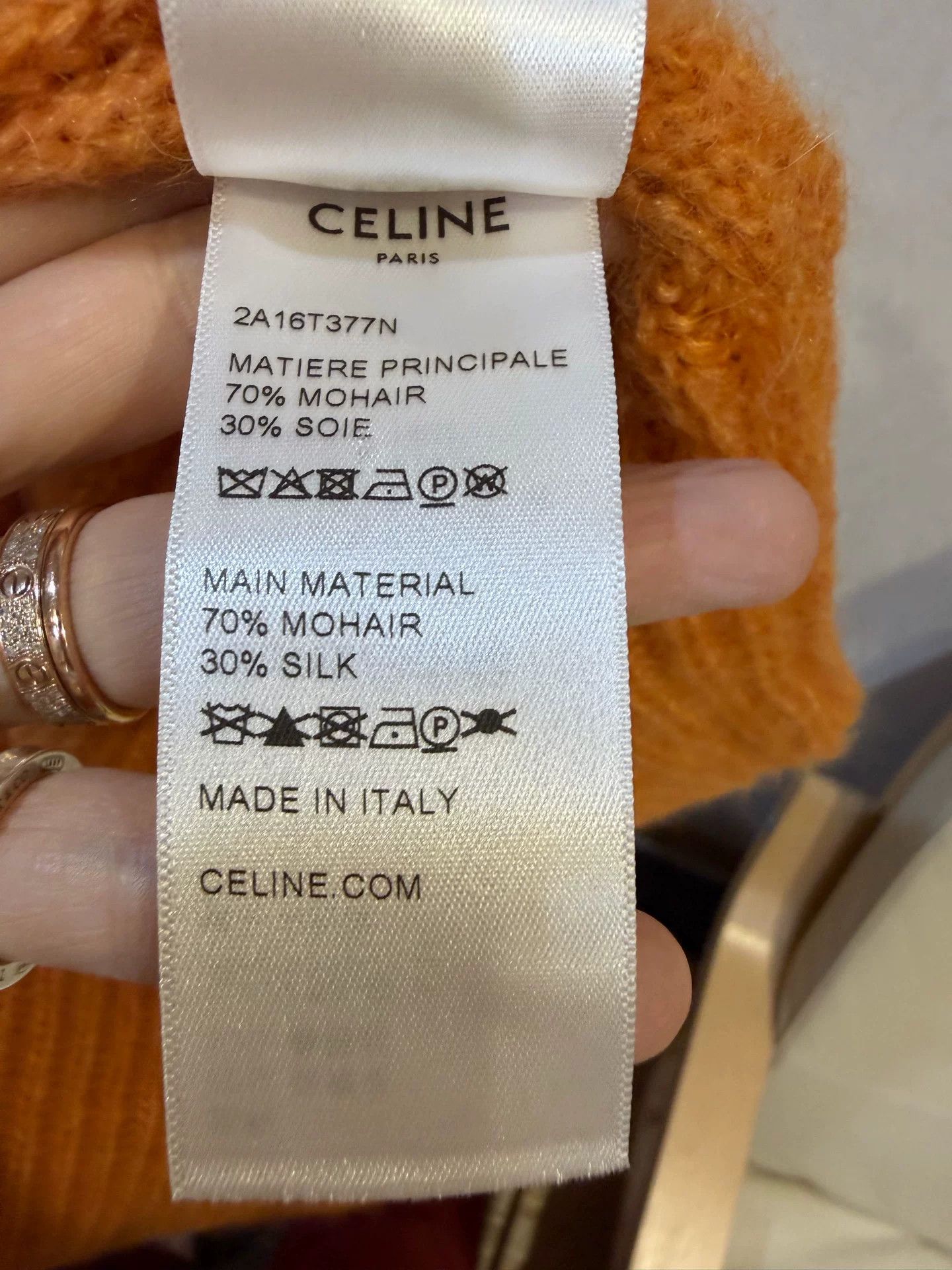 Celine Celine Orange Mohair Silk Sweater S Size S / US 4 / IT 40 - 6 Thumbnail