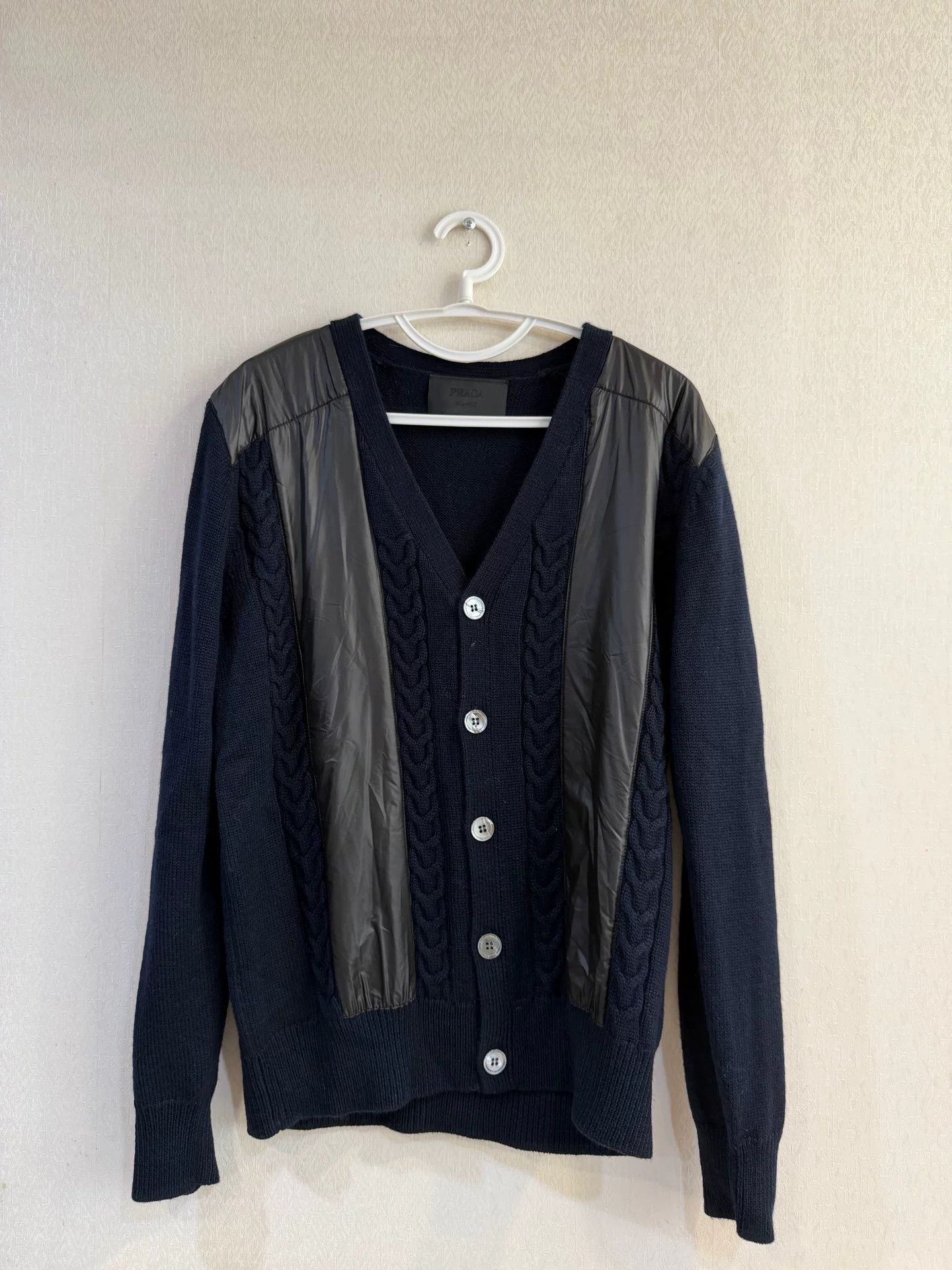 Prada Prada Padded Panel Knit Cardigan Size 50 Size US M / EU 48-50 / 2 - 2 Thumbnail