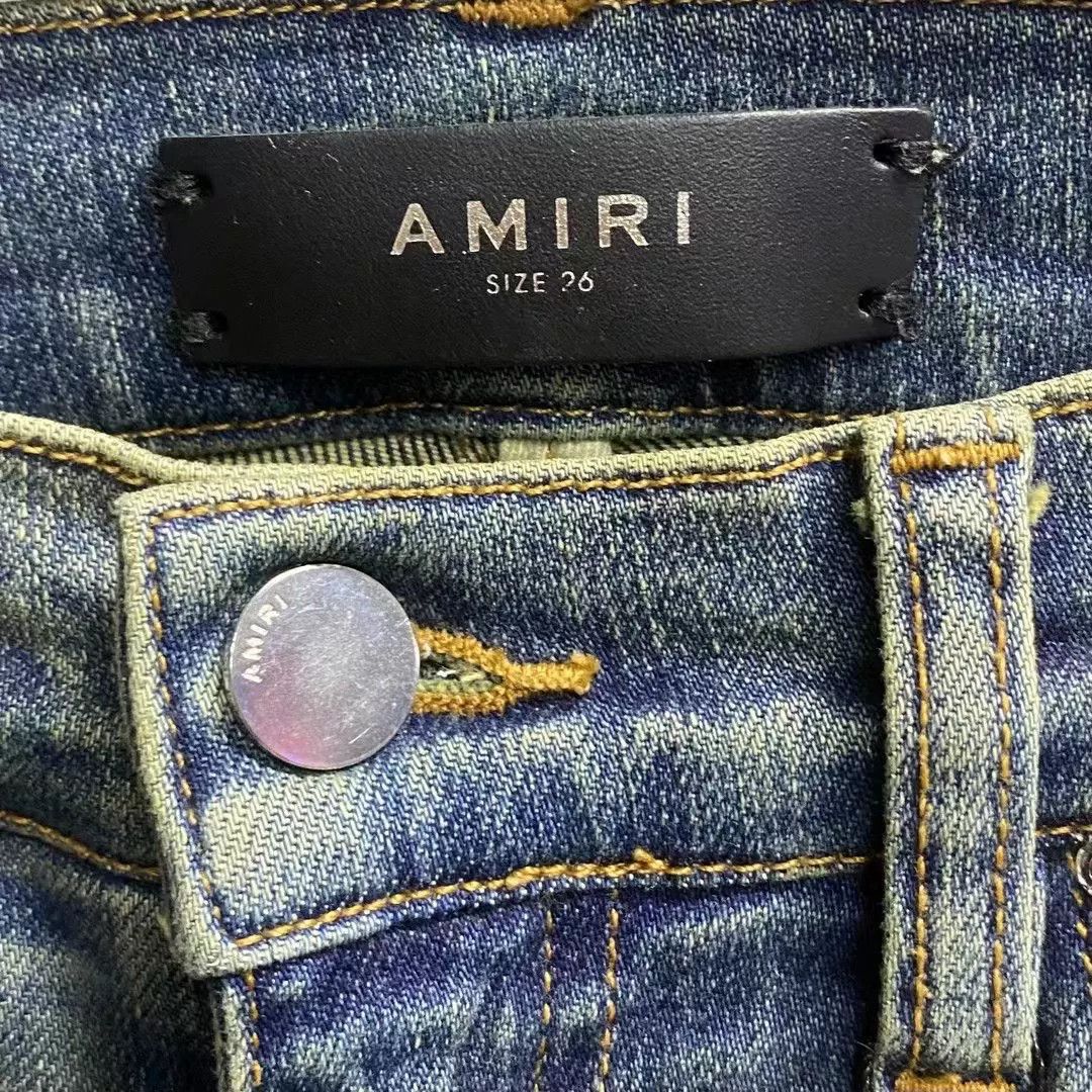 Amiri Amiri Distressed Leather Patch Denim Size 26 Size US 26 / EU 42 - 5 Thumbnail