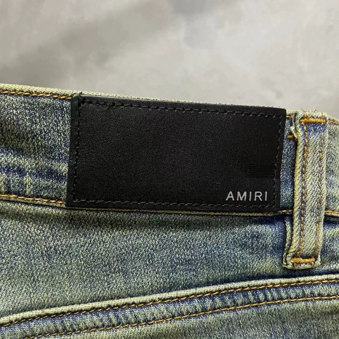 Amiri Amiri Distressed Leather Patch Denim Size 26 Size US 26 / EU 42 - 4 Thumbnail