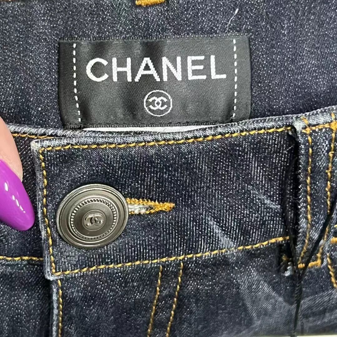 Chanel Chanel Striped Pattern Denim Jeans Size 34 Size 25" / US 0 / IT 36 - 3 Thumbnail