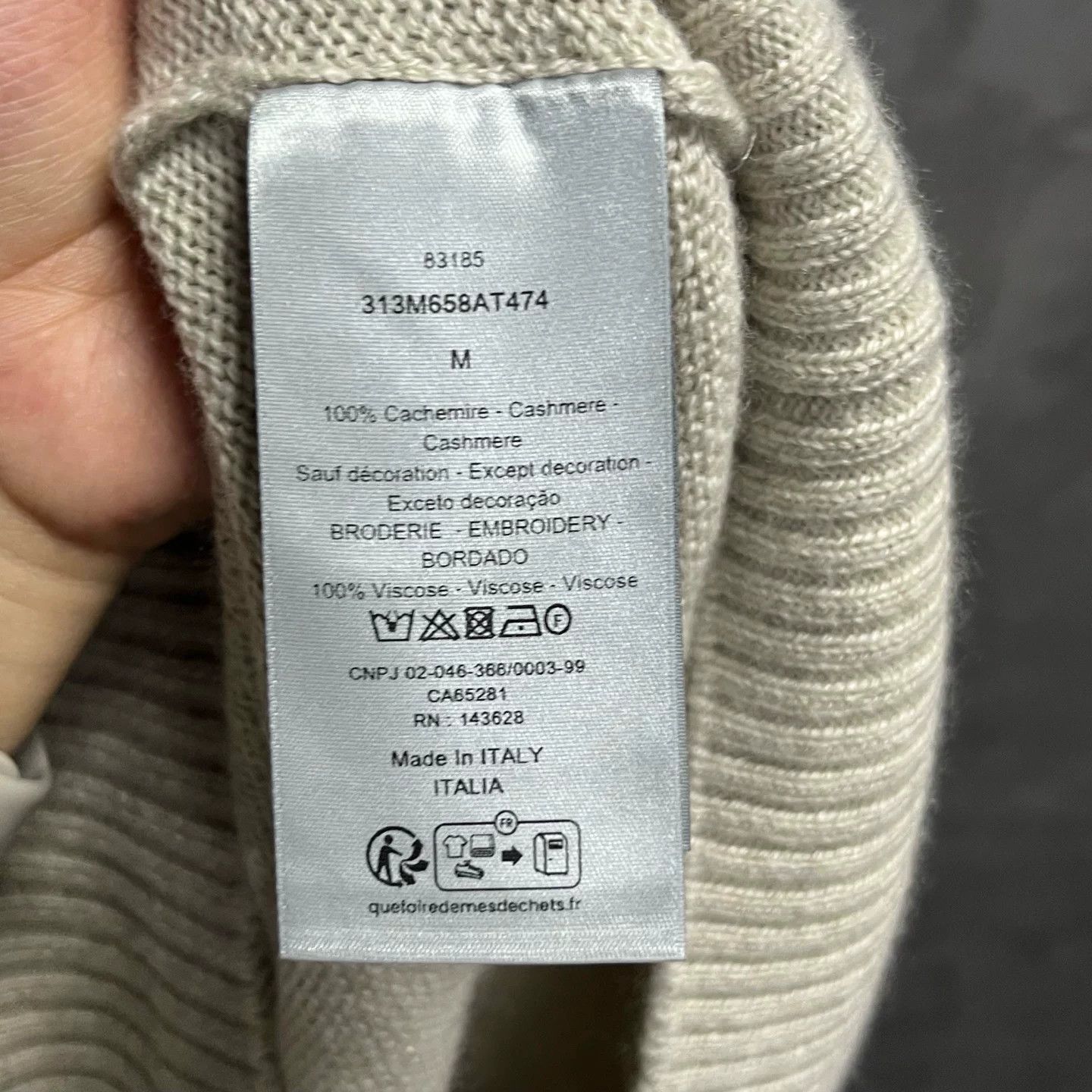 Dior Dior Cashmere Logo Knit Hoodie Size M Size US M / EU 48-50 / 2 - 5 Thumbnail